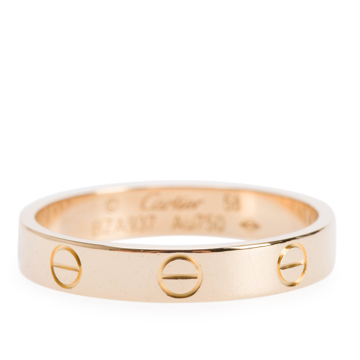 Cartier 18k Yellow Gold 3.6 mm Love Wedding Band Ring, Small Model Size 58 8.25 w/ Box & Receipt
