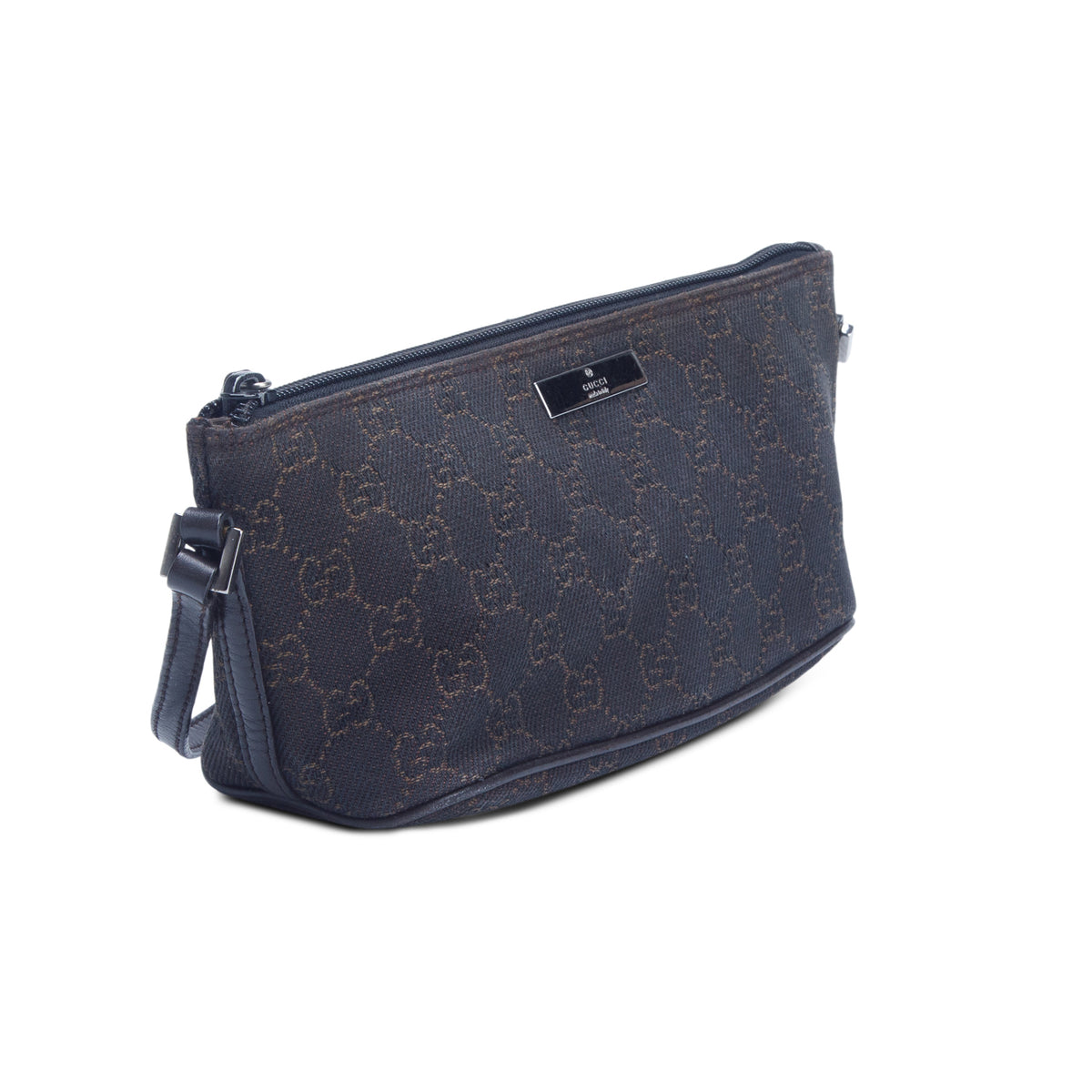 Gucci Black GG Canvas Boat Pochette