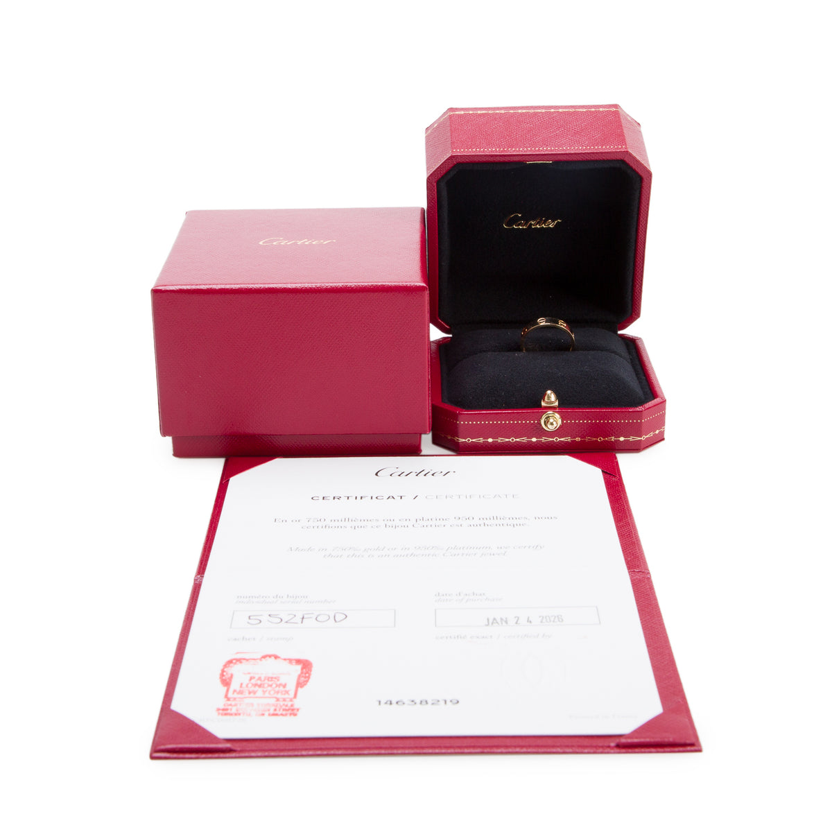 Cartier 2026 18k Yellow Gold 3.6 mm Love Wedding Band Ring, Small Model Size 50 5.25 w/ Box, Receipt & Certificate