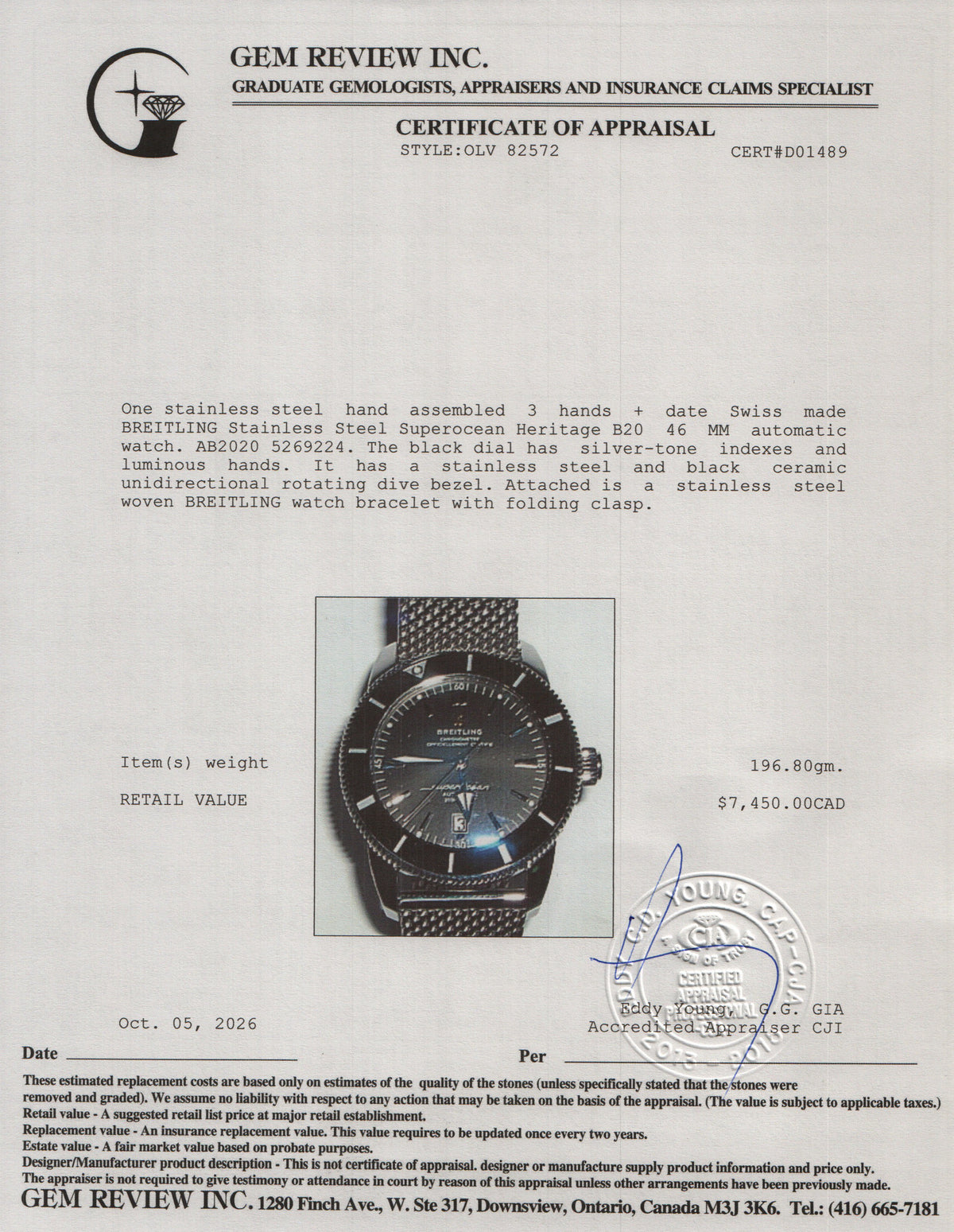 Breitling Stainless Steel Superocean Heritage B20 46 MM Automatic Watch Black Dial AB2020 w/ Box & Papers