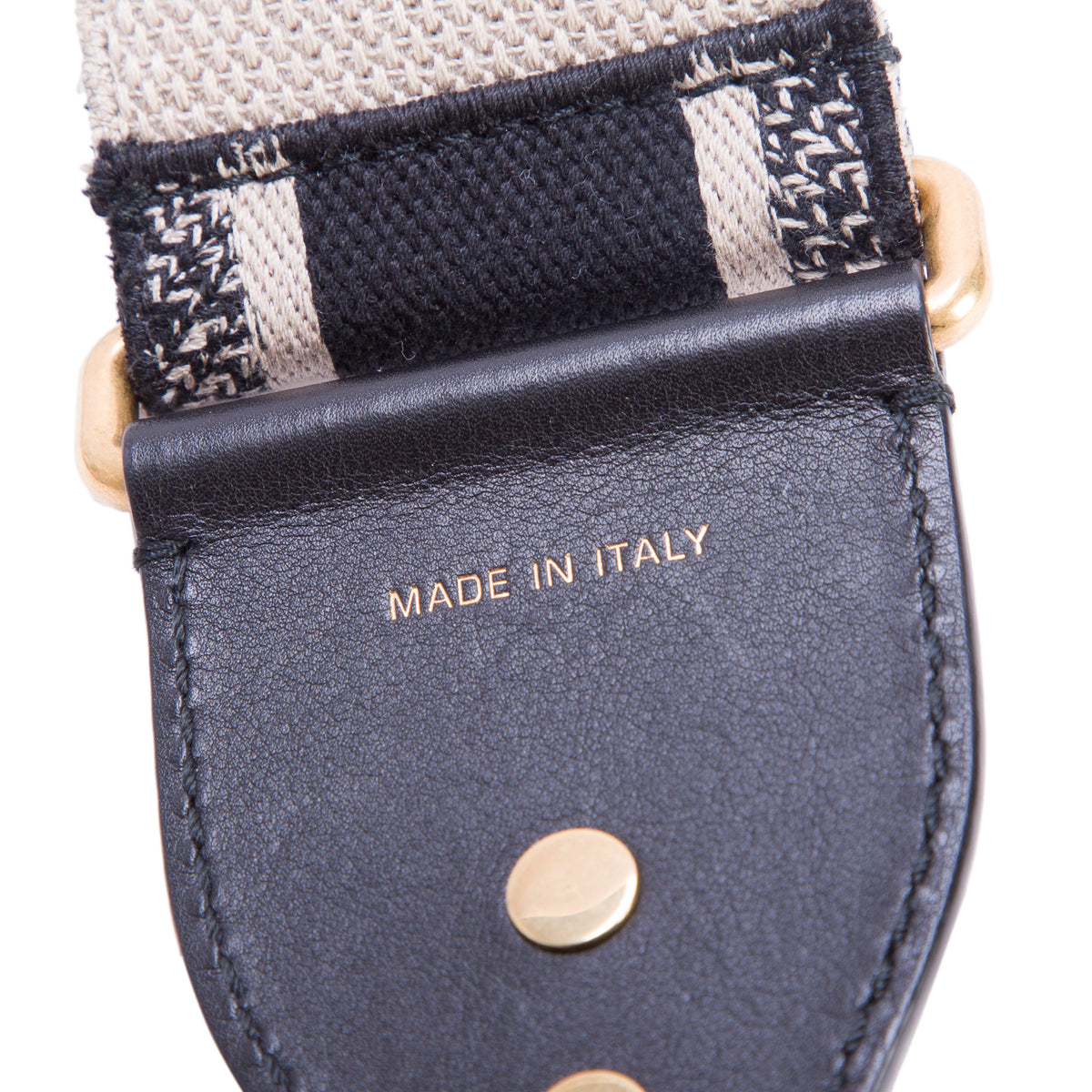 Christian Dior Navy/Beige Embroidered Woven Shoulder Strap