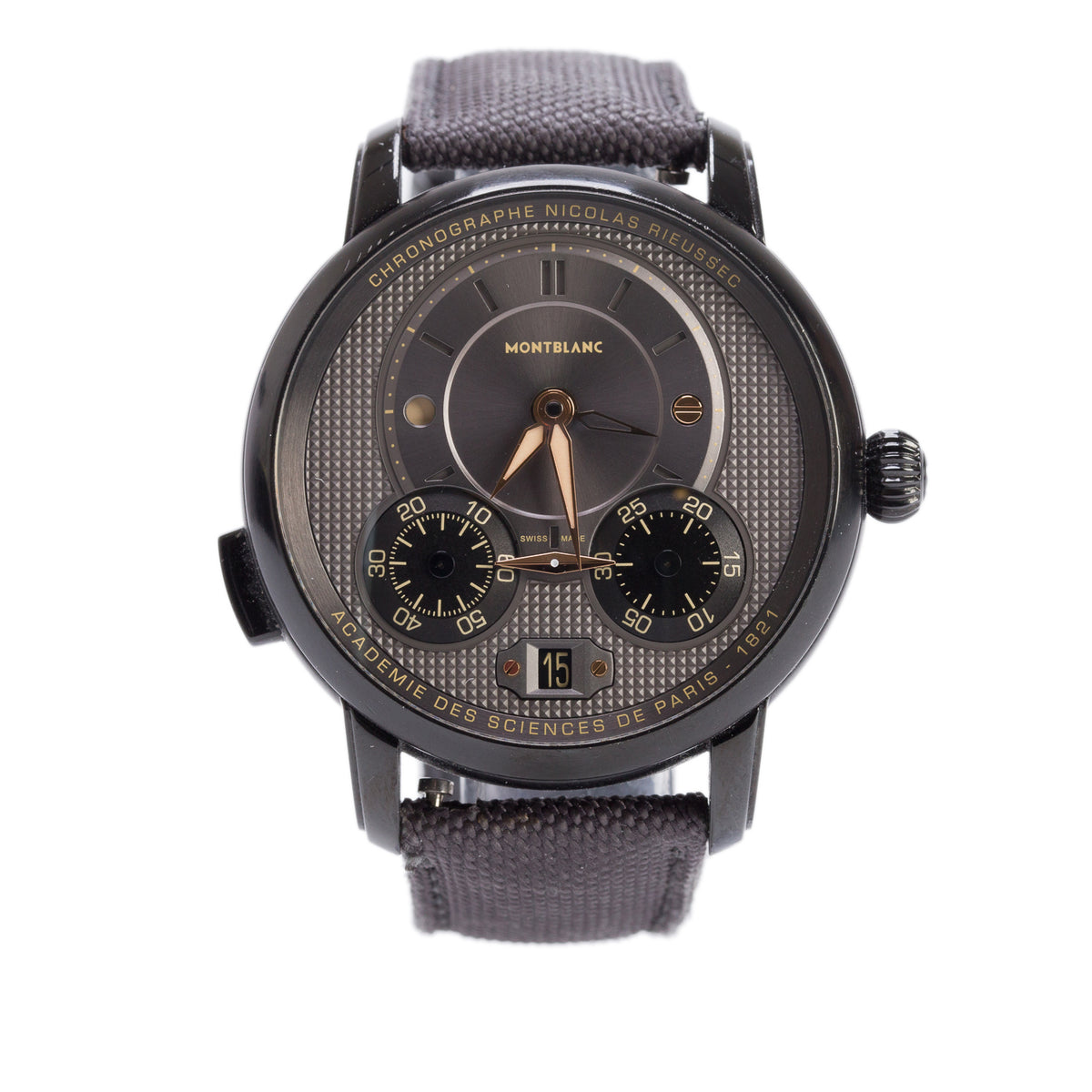 Montblanc Limited Edtion-500 Pieces Black DLC Coated Stainless Steel Star Legacy Nicolas Rieussec 43 MM Chronograph Automatic Watch Black Dial 7592 w/ Case