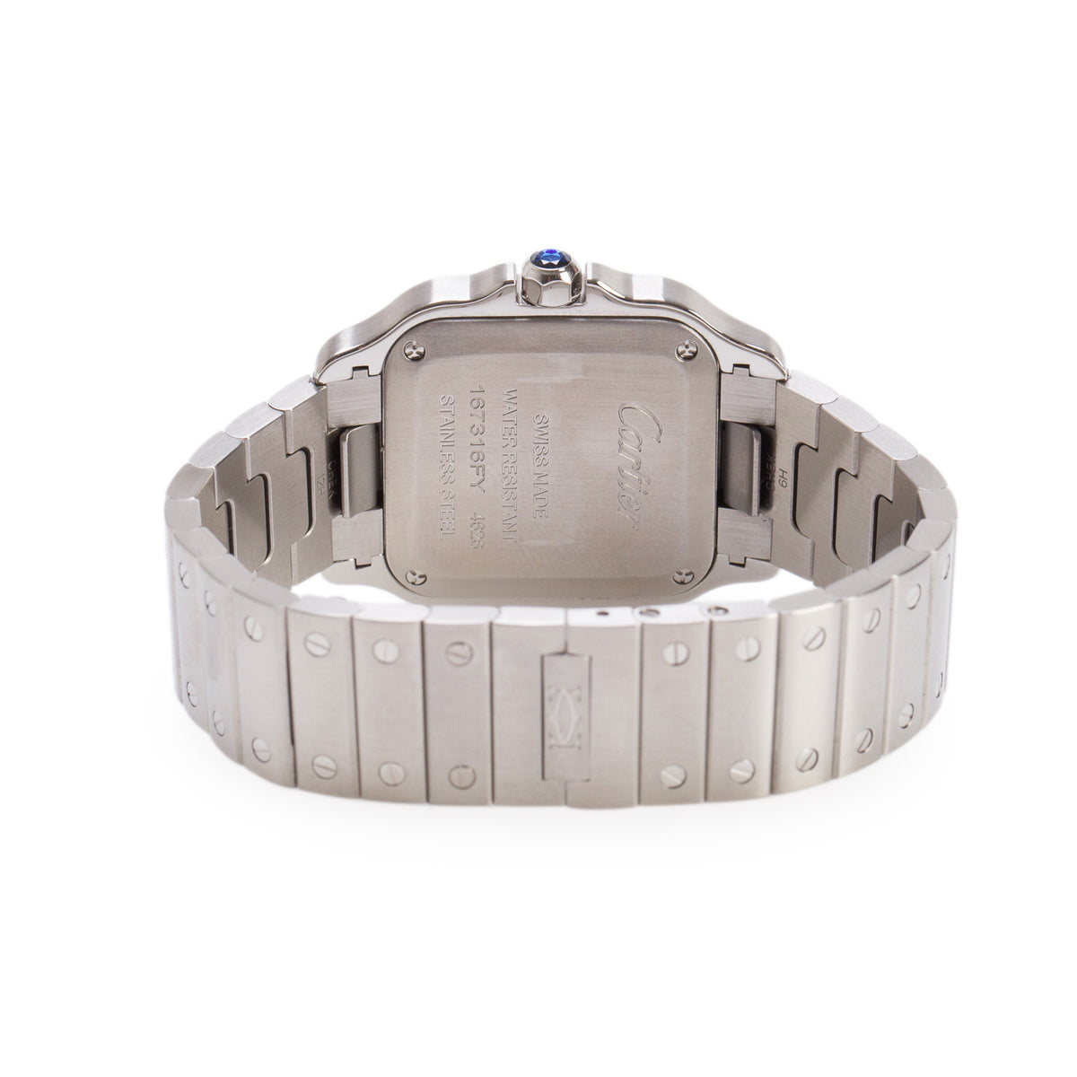 Cartier 2026 Stainless Steel Santos de Cartier Watch Silver Dial, Small Model 4626 w/ Box, Papers & Extra Strap