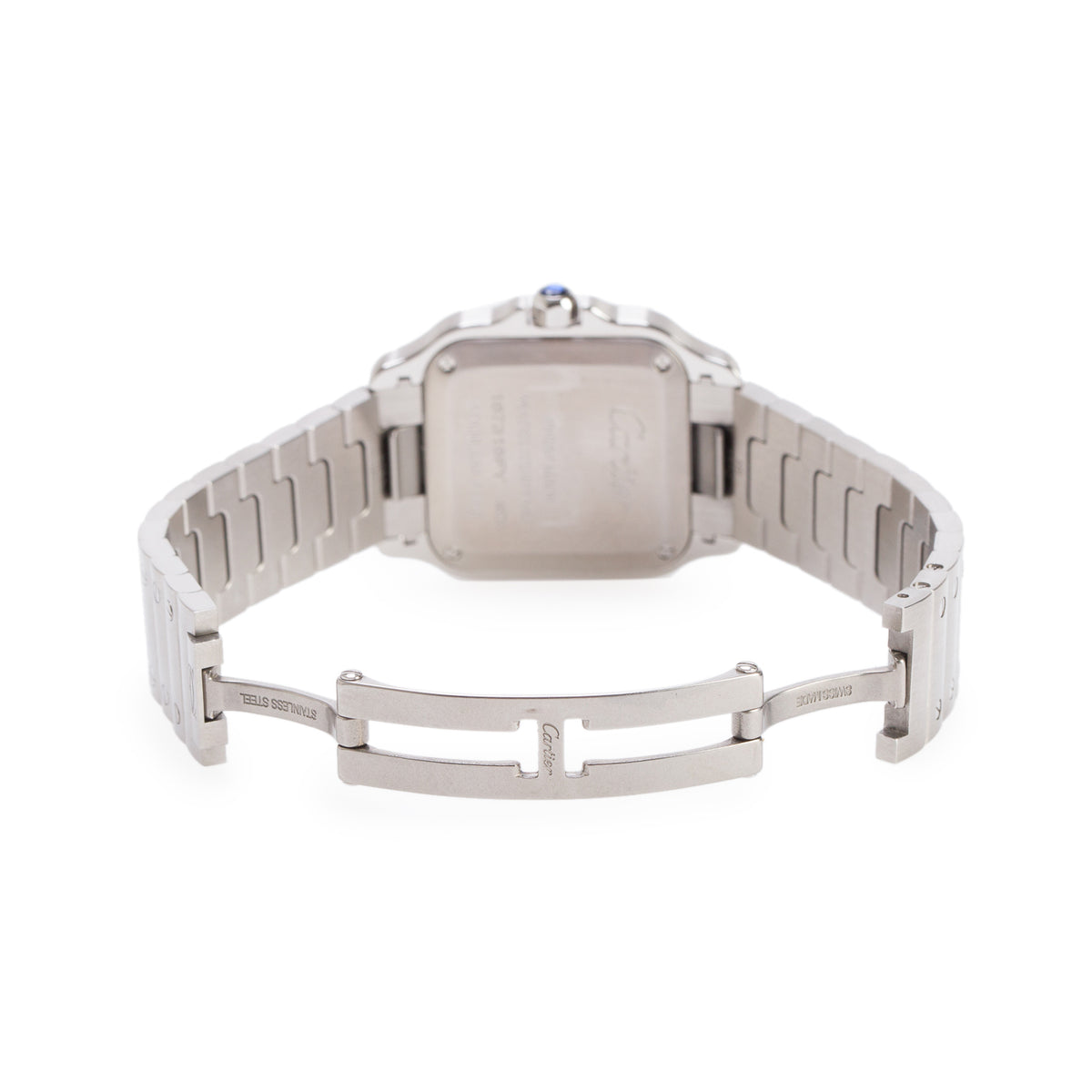 Cartier 2026 Stainless Steel Santos de Cartier Watch Silver Dial, Small Model 4626 w/ Box, Papers & Extra Strap