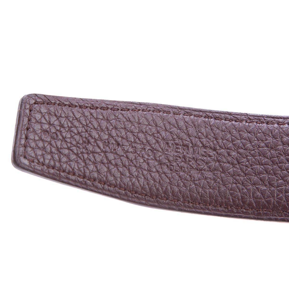 Hermes Noir/Chocolat Box/Togo Reversible Leather 32 MM H Buckle Belt Kit, Size 90