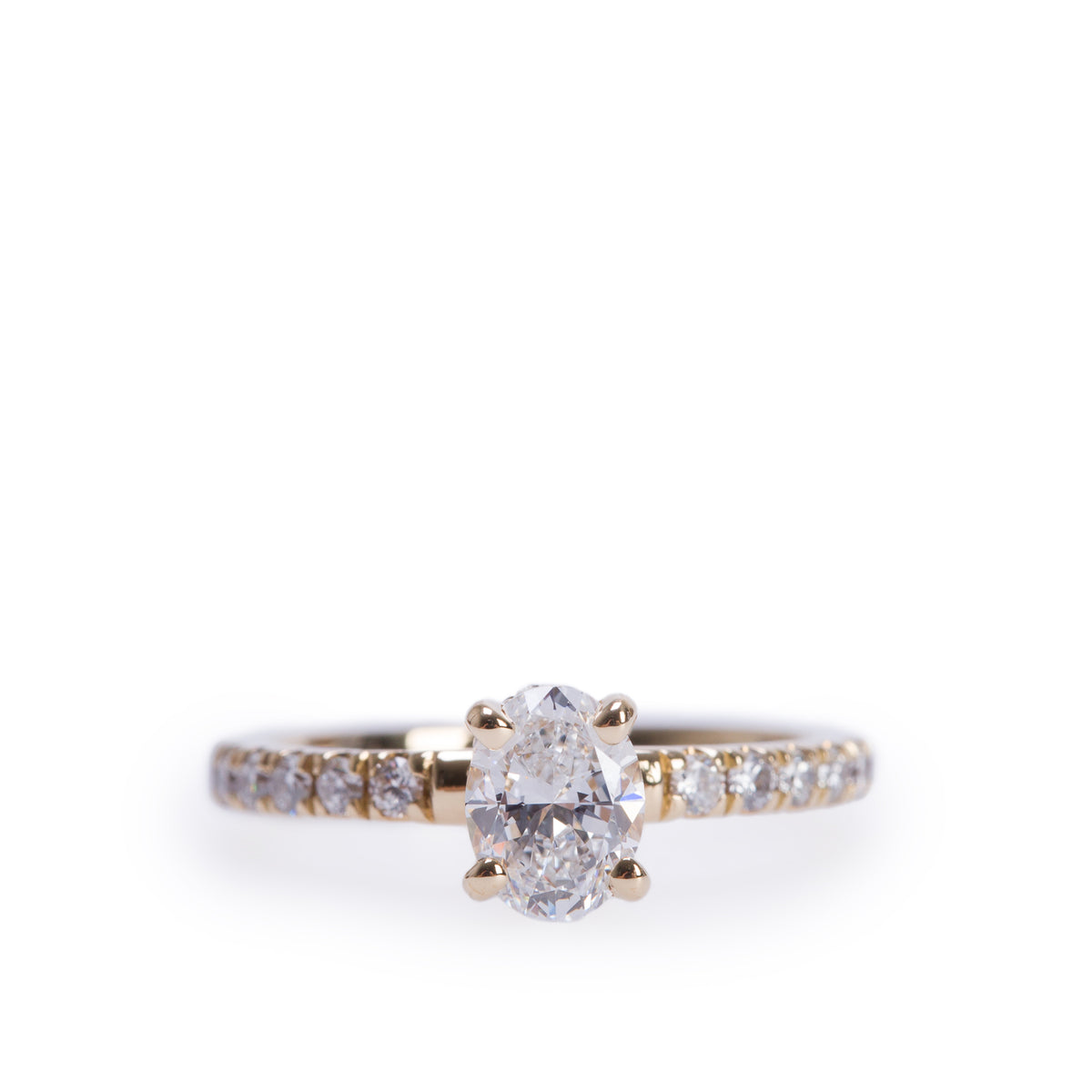 18k Yellow Gold 0.70 ct. Oval Cut Diamond Engagement Ring, Size 4.75 w/ GIA Certificate