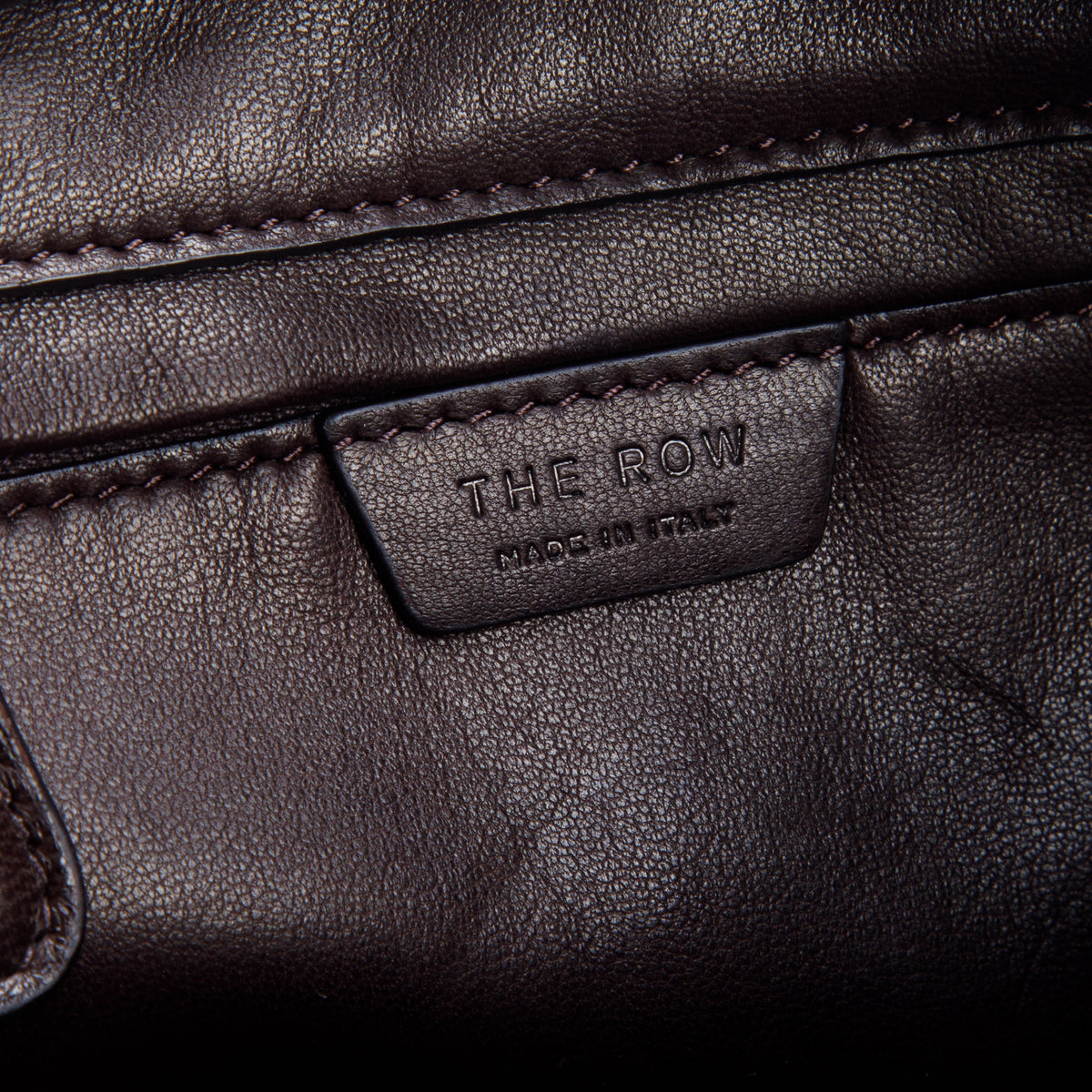 The Row Brown Grained Lambskin Terrase To-Go Bag