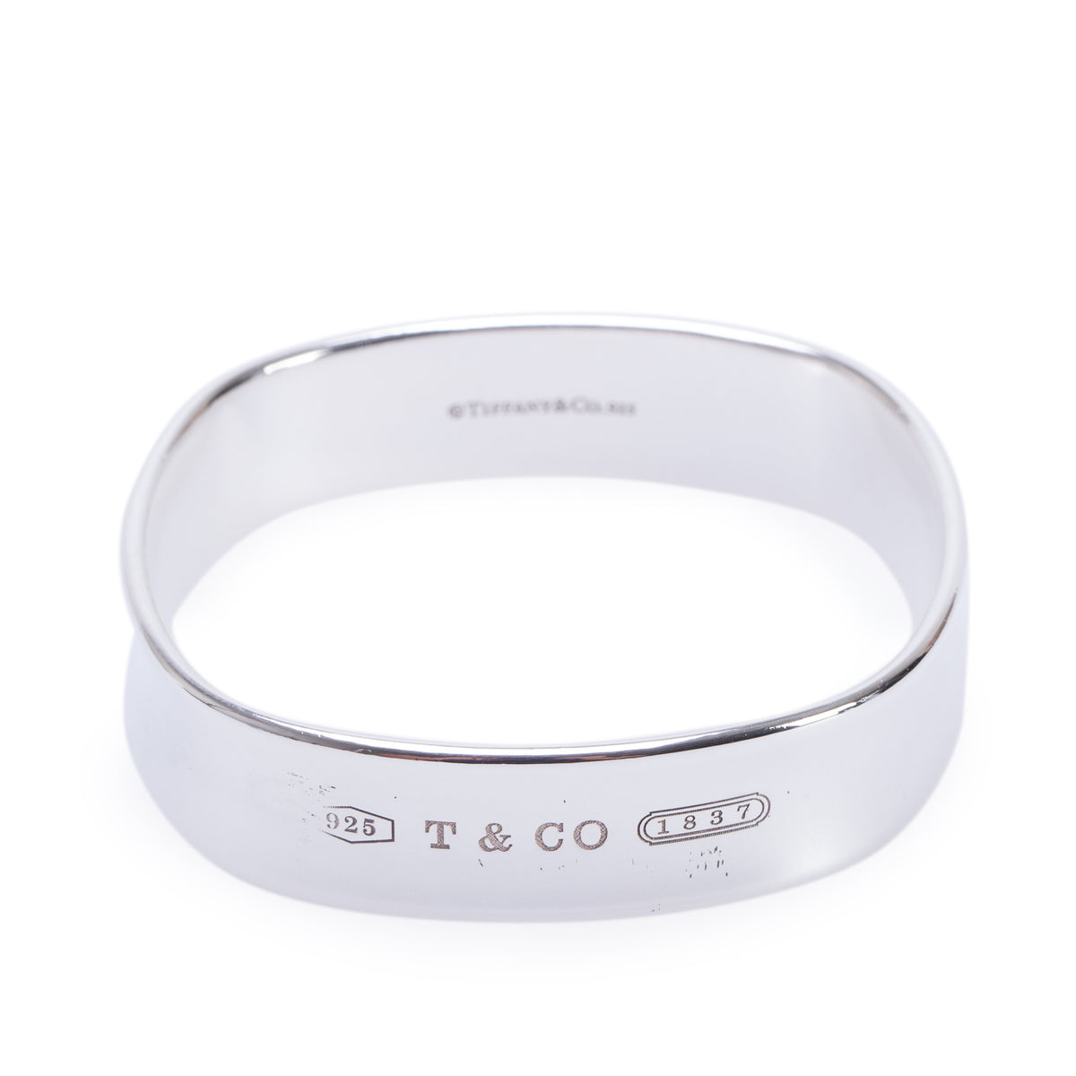 Tiffany & Co. Sterling Silver 1837 Cushion Bangle Bracelet