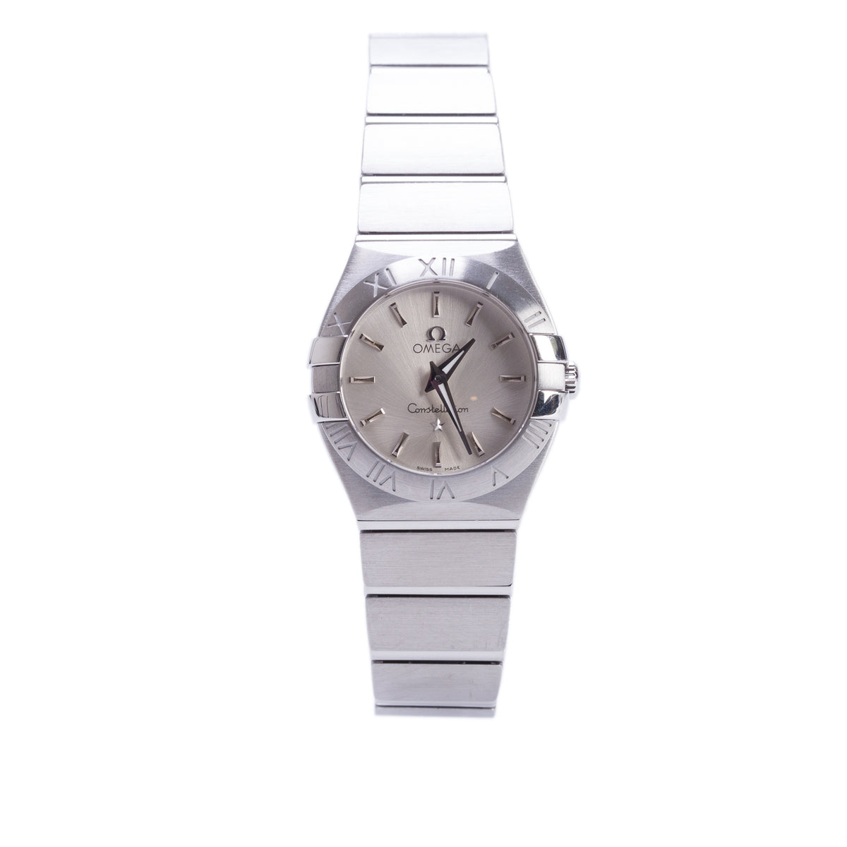 Omega Stainless Steel Constellation 24 MM Quartz Watch Silver Dial w/ Box & Papers