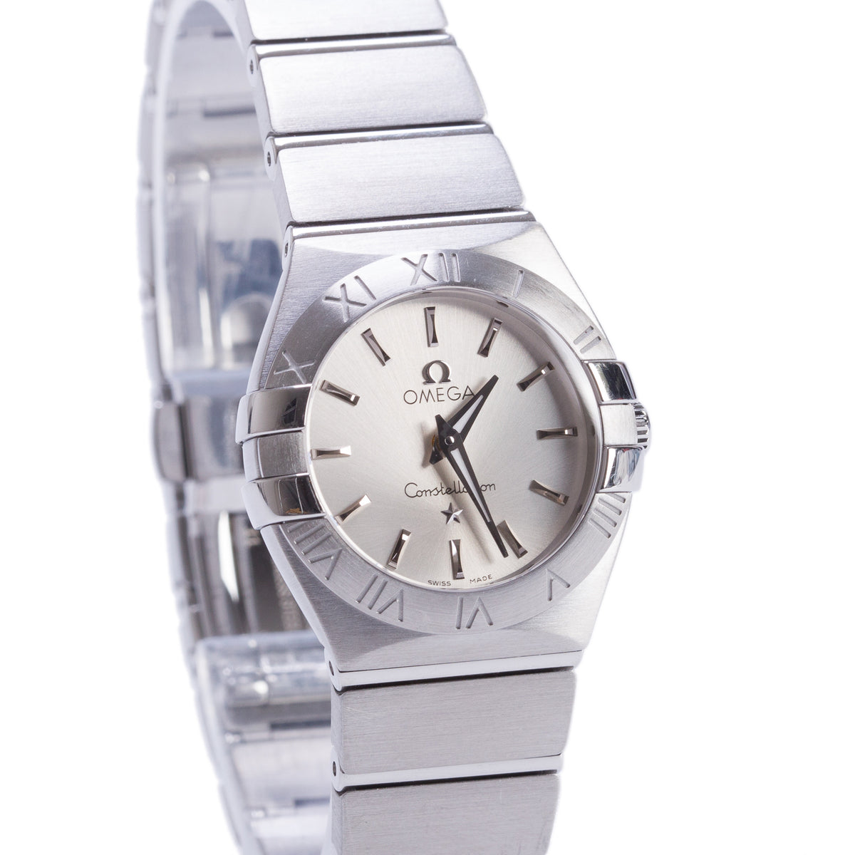 Omega Stainless Steel Constellation 24 MM Quartz Watch Silver Dial w/ Box & Papers