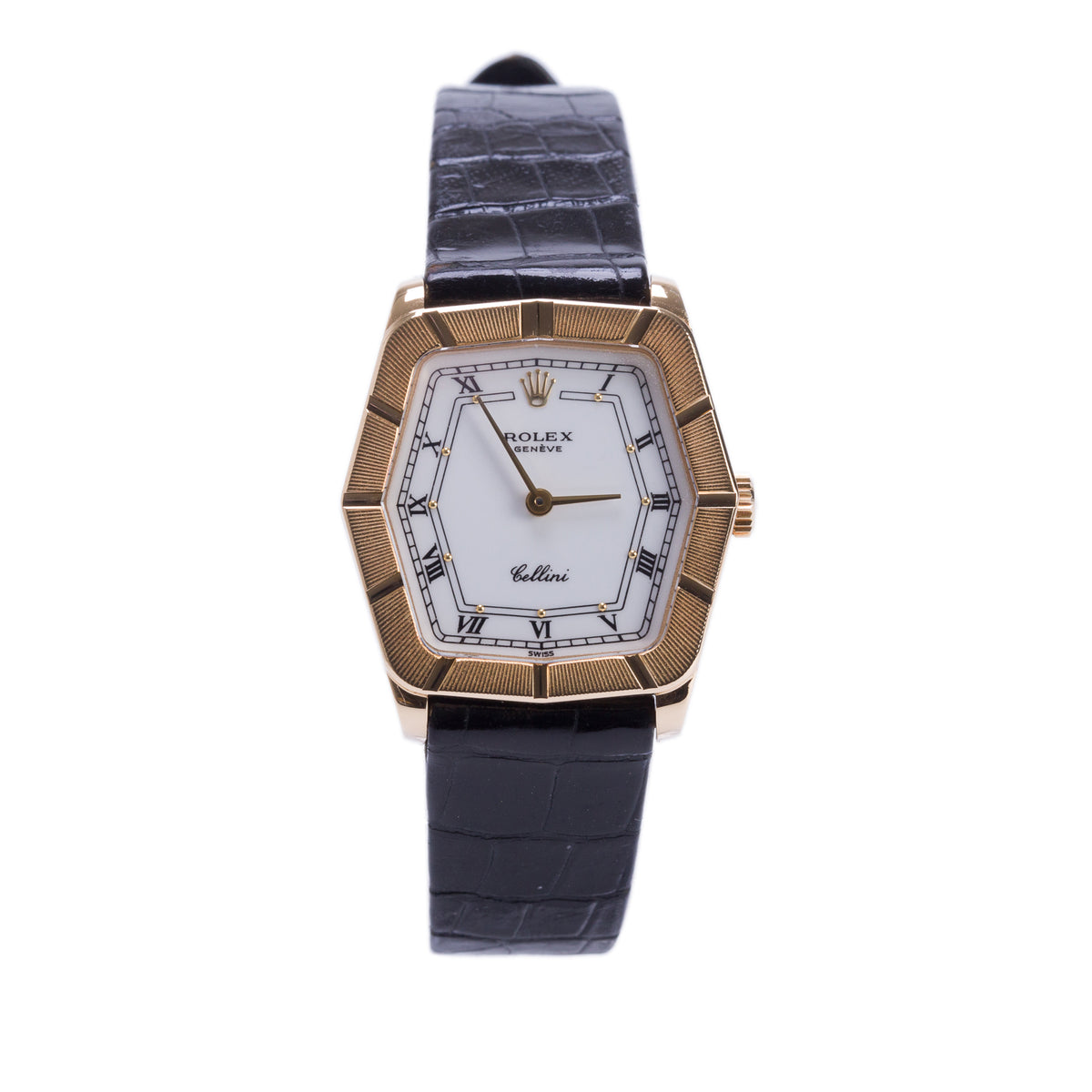 Rolex Vintage 18k Yellow Gold Cellini 24 MM Manual Watch White Dial 4160