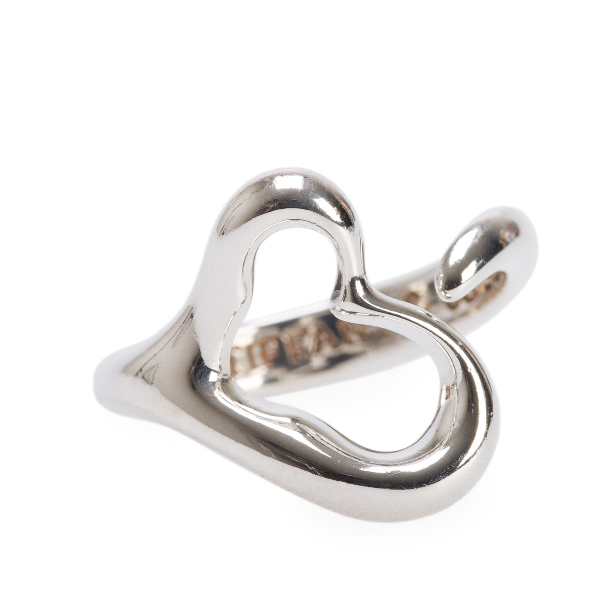 Tiffany & Co. Elsa Peretti Sterling Silver Open Heart Ring, Size 4