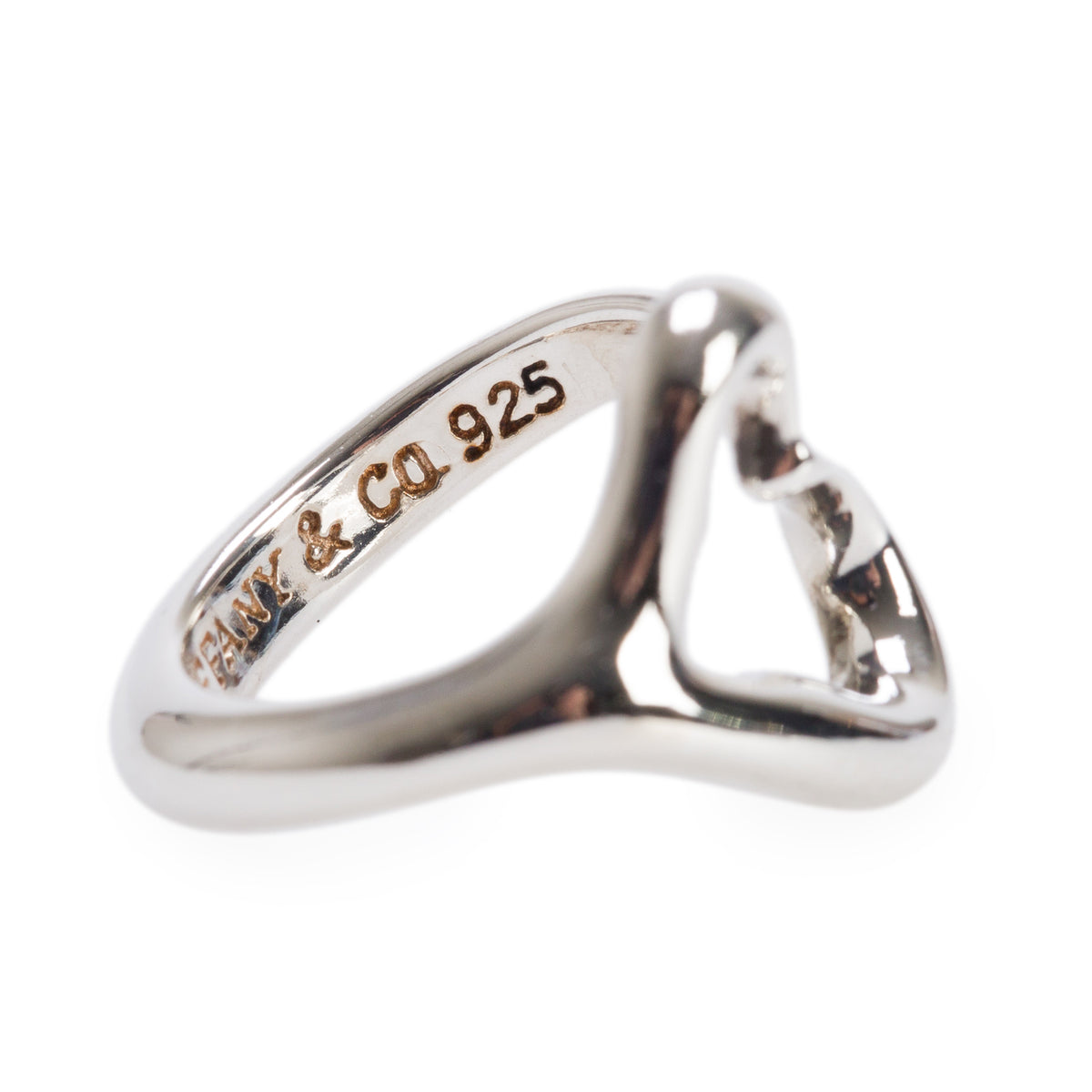 Tiffany & Co. Elsa Peretti Sterling Silver Open Heart Ring, Size 4
