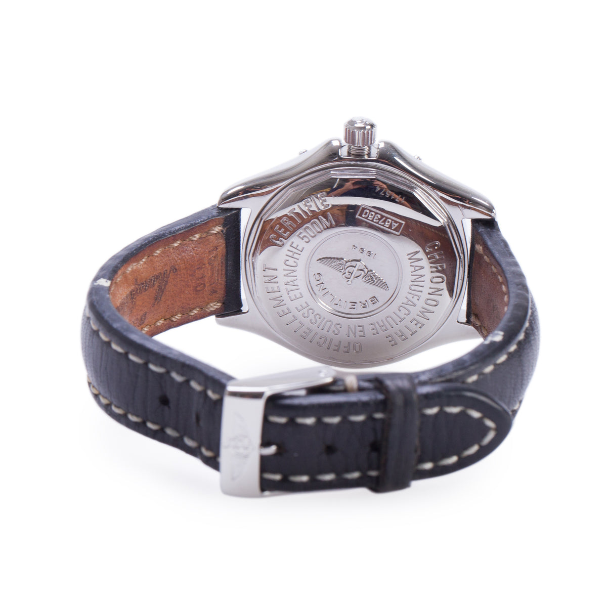 Breitling Stainless Steel Colt Oceane 33 MM Quartz Watch Black Dial A57350