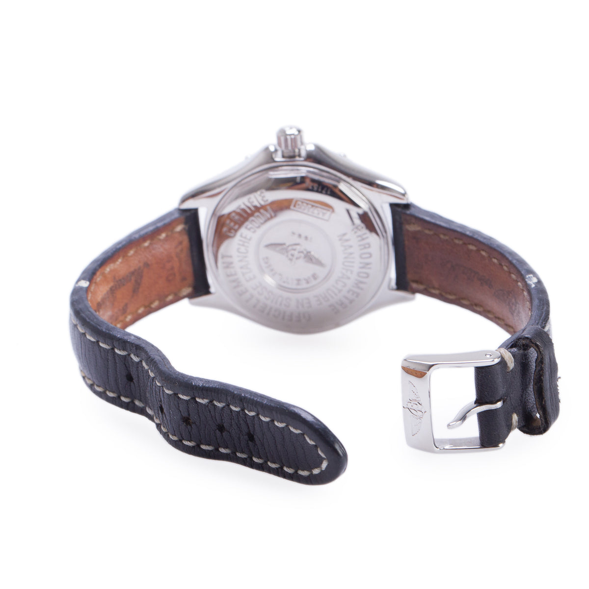 Breitling Stainless Steel Colt Oceane 33 MM Quartz Watch Black Dial A57350