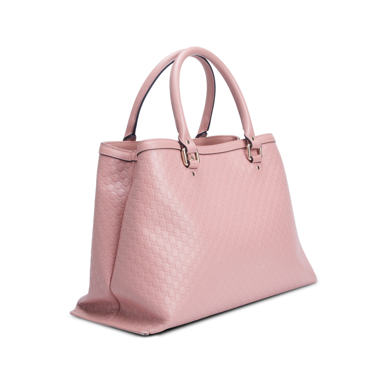 Gucci Pink Soft Signature Leather Large Tote w/ Strap