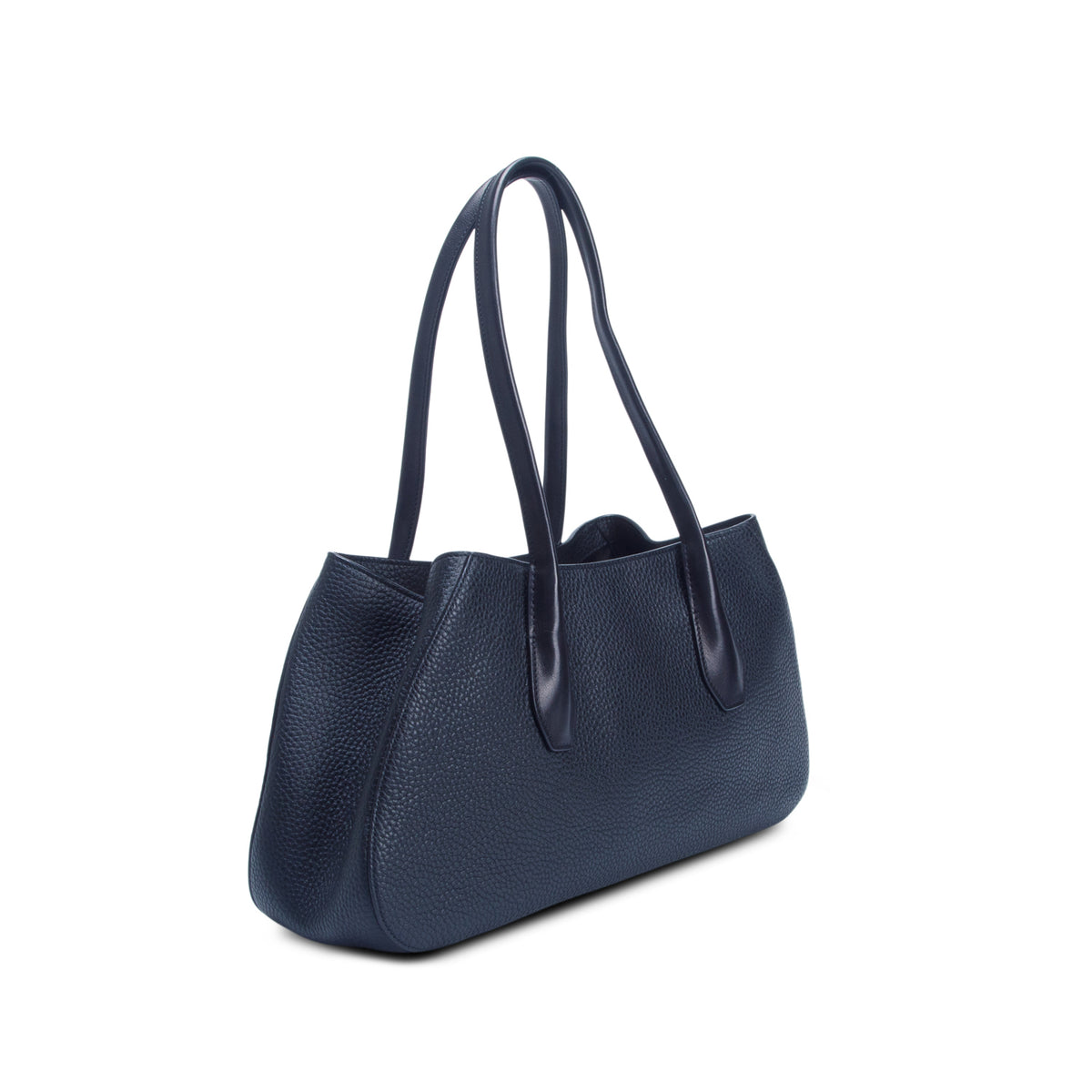 The Row Black Pebbled Calfskin Alger Shoulder Bag