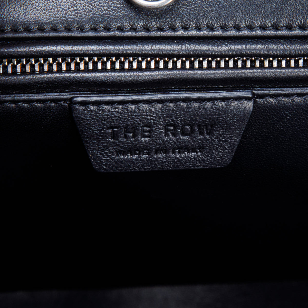 The Row Black Pebbled Calfskin Alger Shoulder Bag