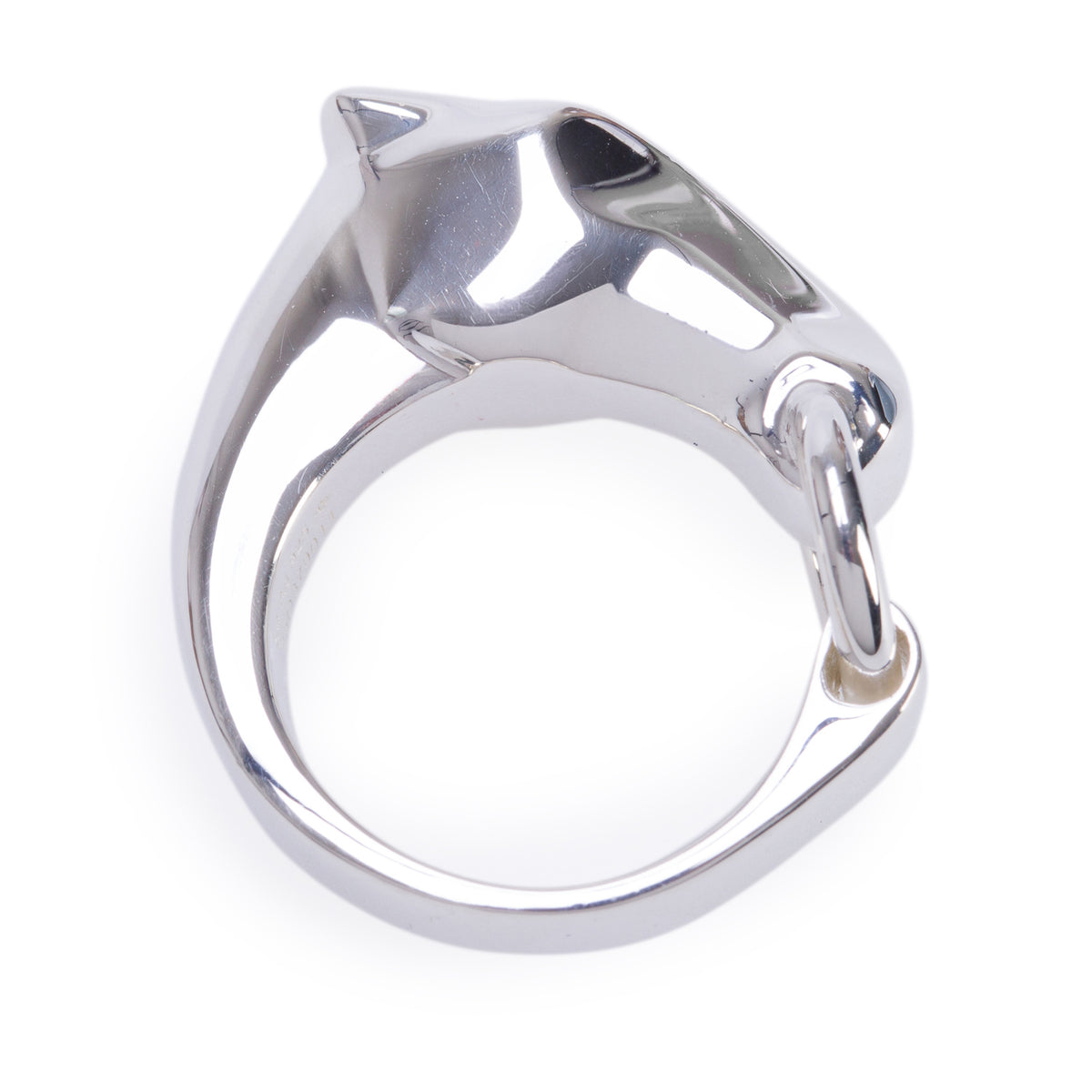 Hermes Sterling Silver Galop Ring, Small Model, Size 54 6.75