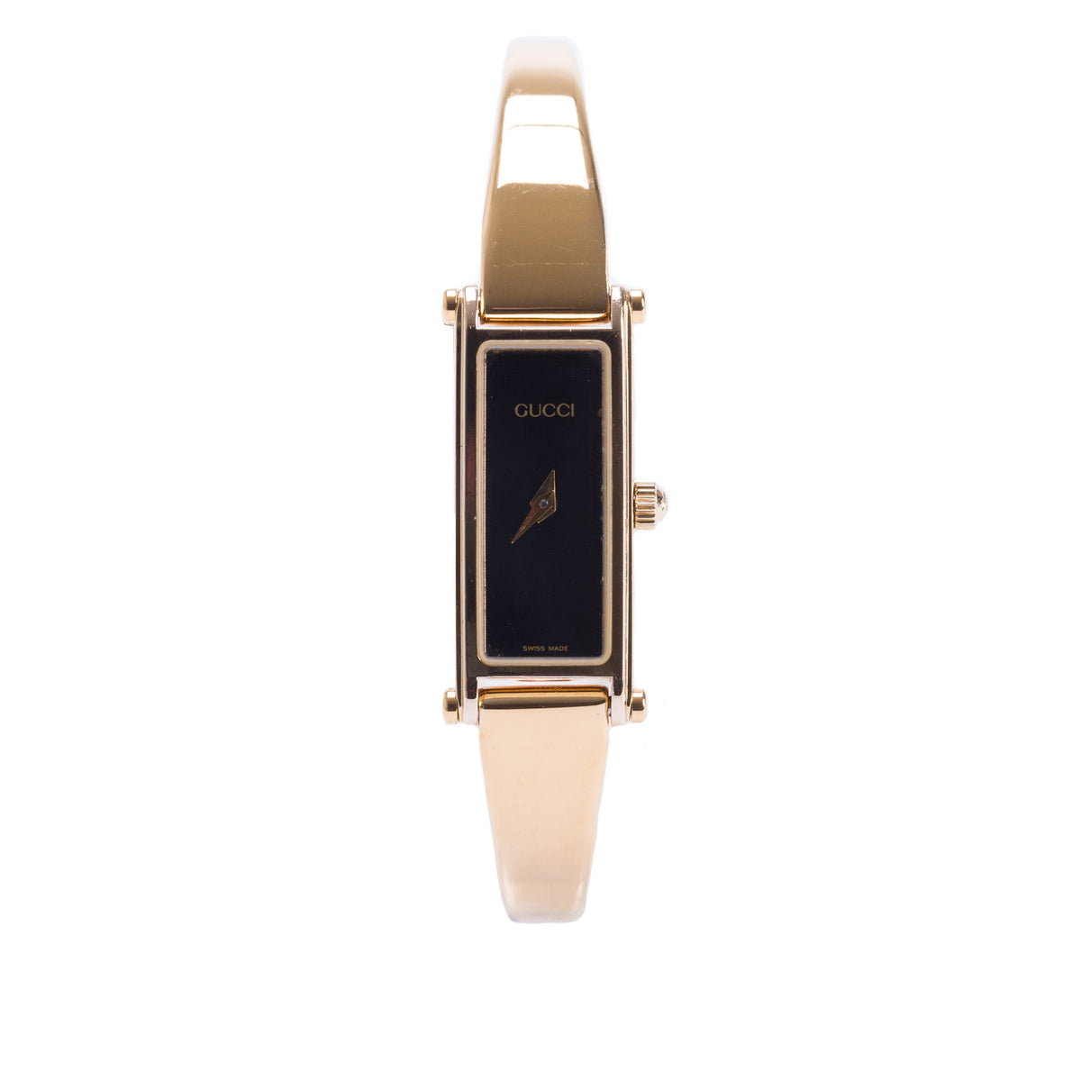 Gucci Gold-Plated Stainless Steel 1500 Series Watch Black Dial