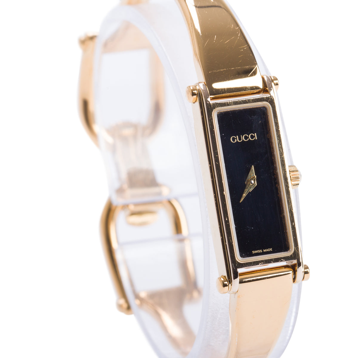 Gucci Gold-Plated Stainless Steel 1500 Series Watch Black Dial