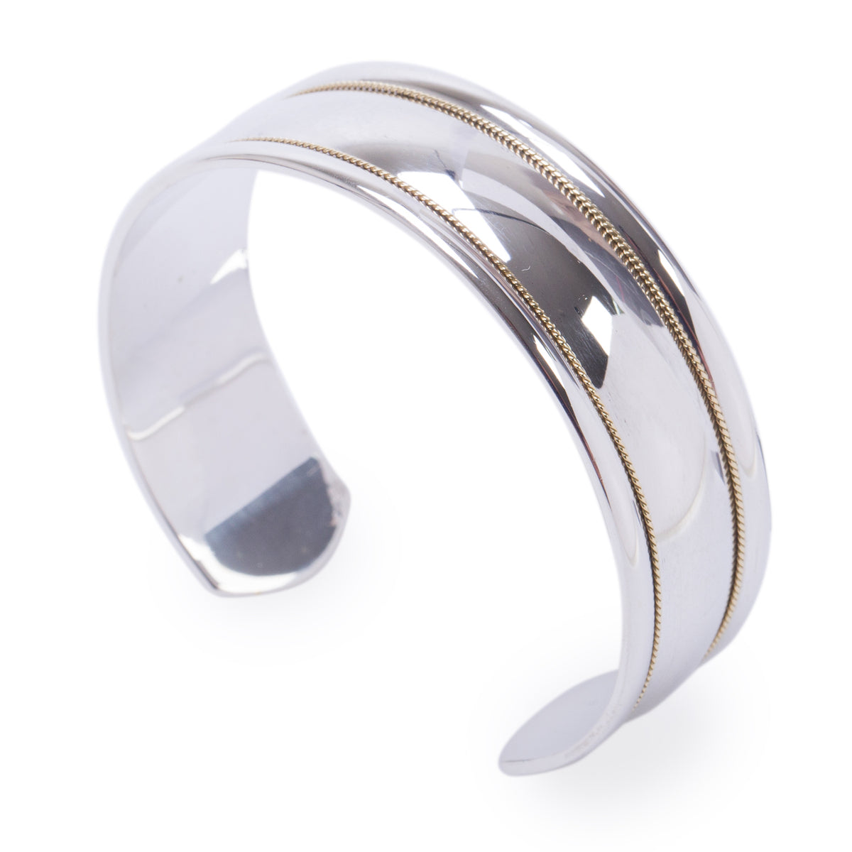 Tiffany & Co. Sterling Silver & 18k Yellow Gold Twist Rope Cuff