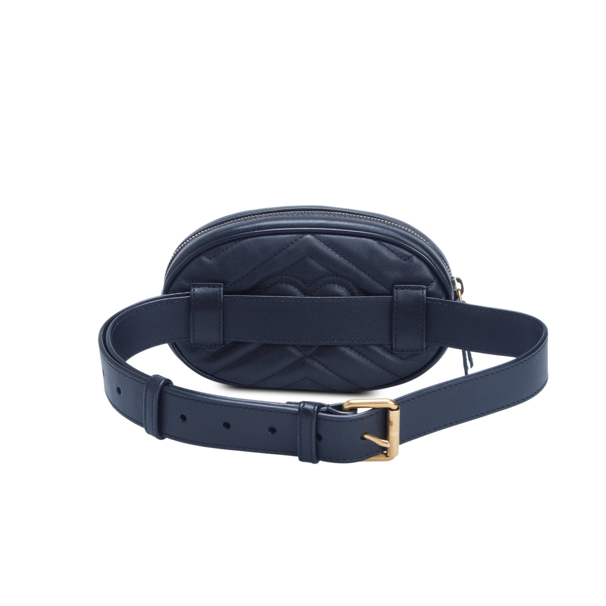 Gucci Black Calfskin Matelasse GG Marmont Belt Bag, Size 75 30