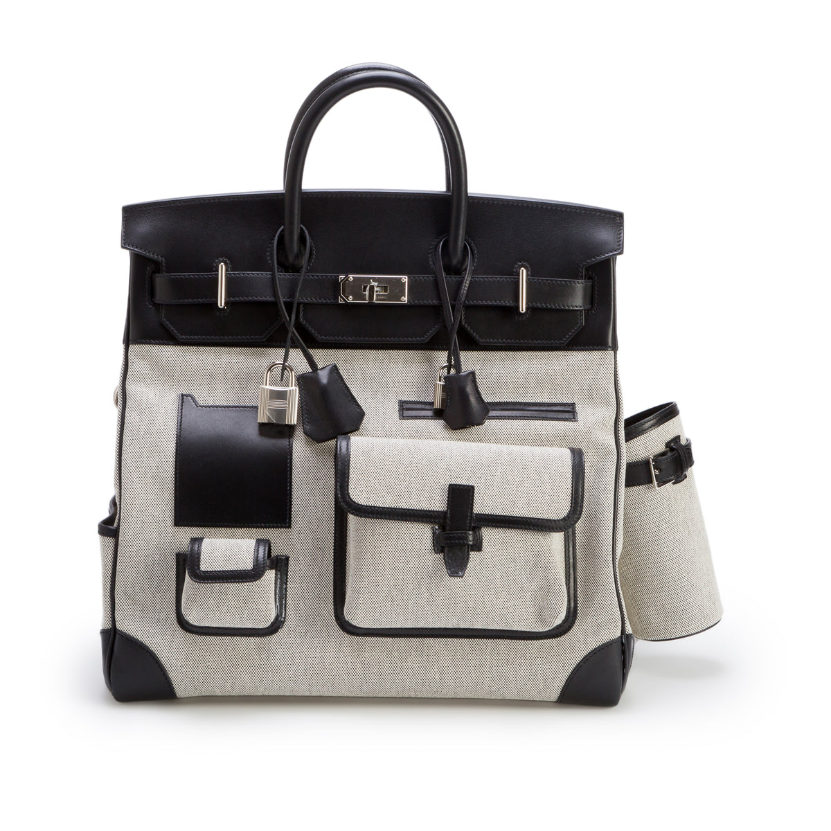 Hermes 2021 Ecru & Noir Toile H Canvas HAC Cargo Birkin 40