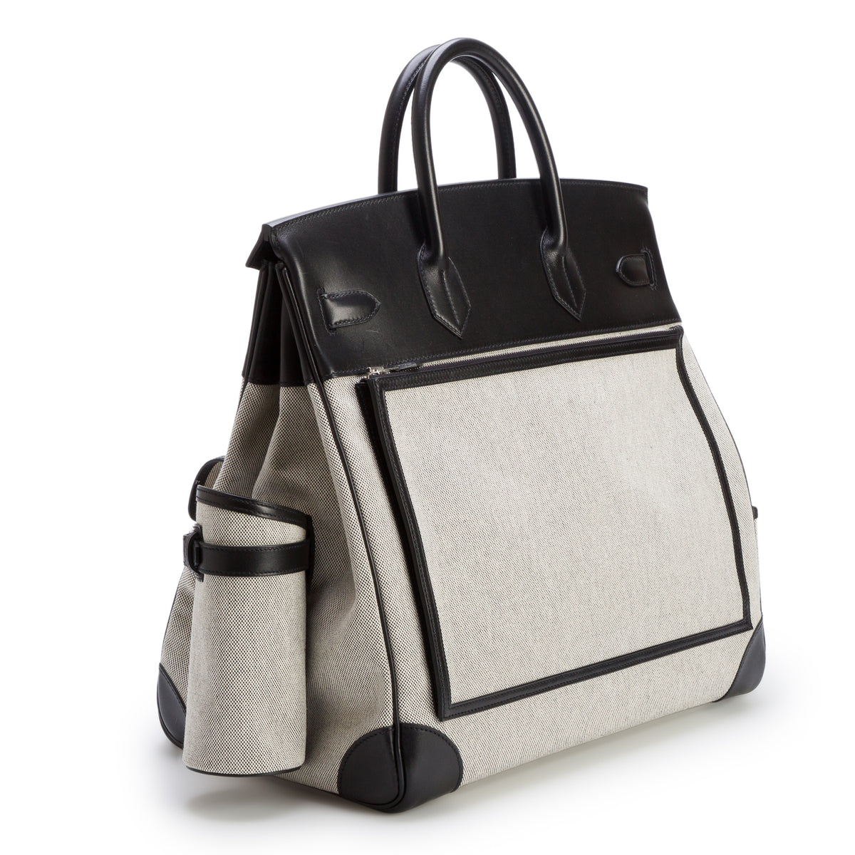 Hermes 2021 Ecru & Noir Toile H Canvas HAC Cargo Birkin 40