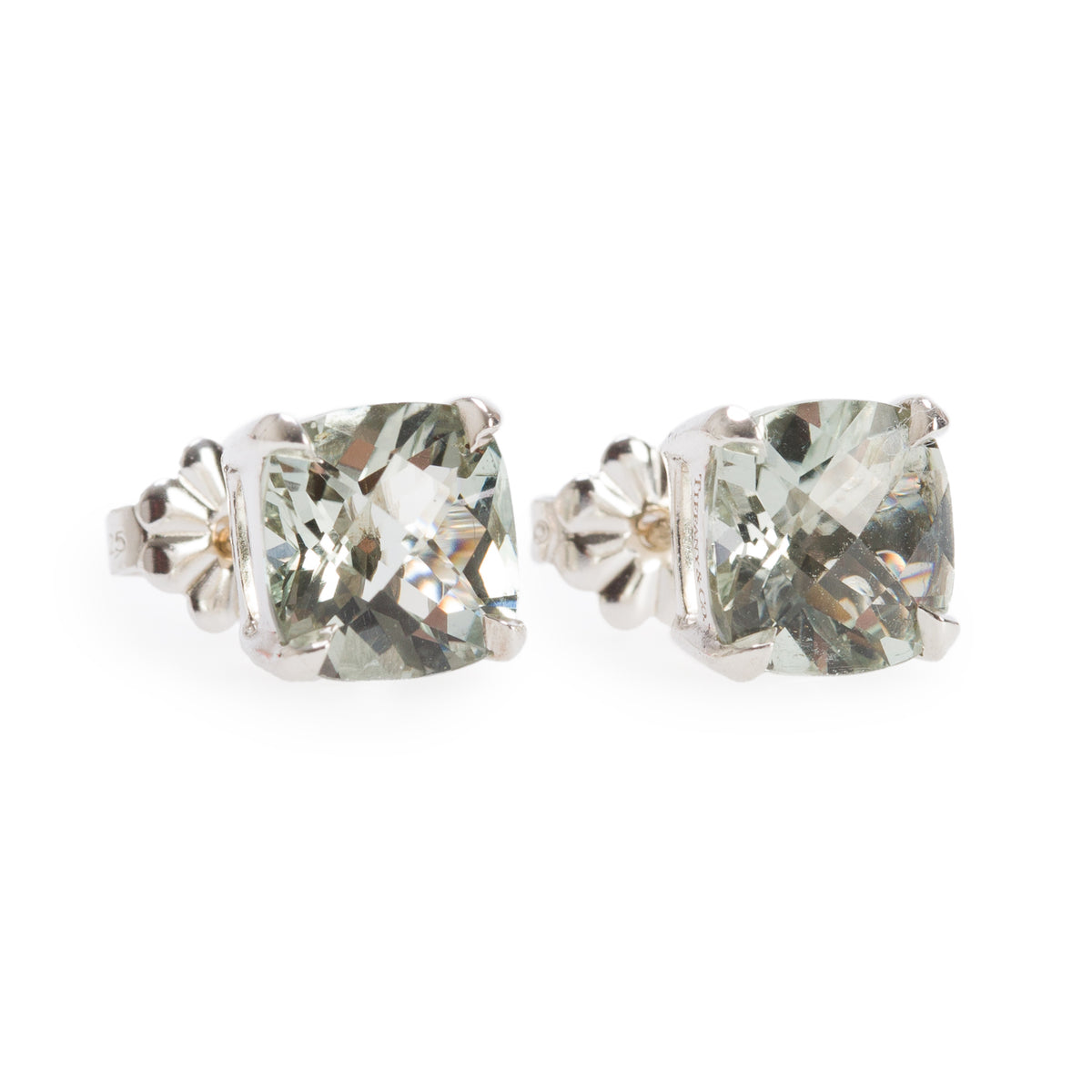 Tiffany & Co. Sterling Silver Prasiolite Sparklers Stud Earrings