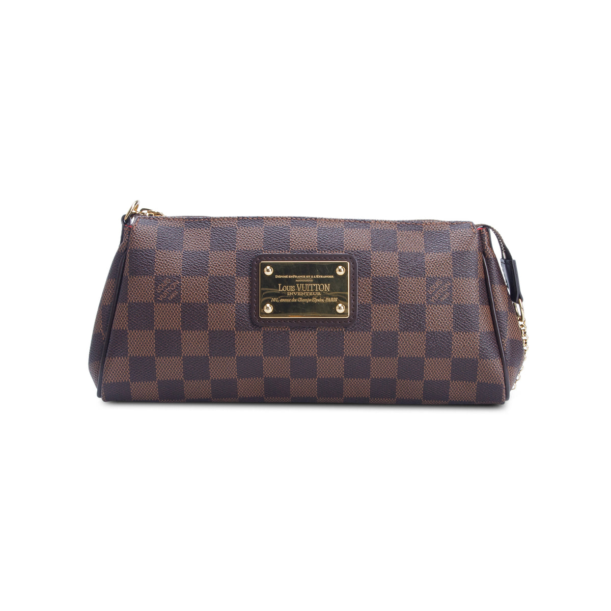 Louis Vuitton Damier Ebene Eva Clutch w/ Box & Straps