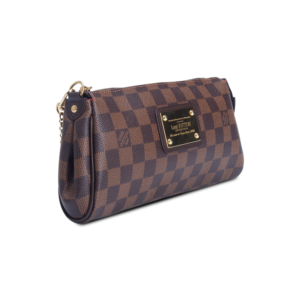 Louis Vuitton Damier Ebene Eva Clutch w/ Box & Straps