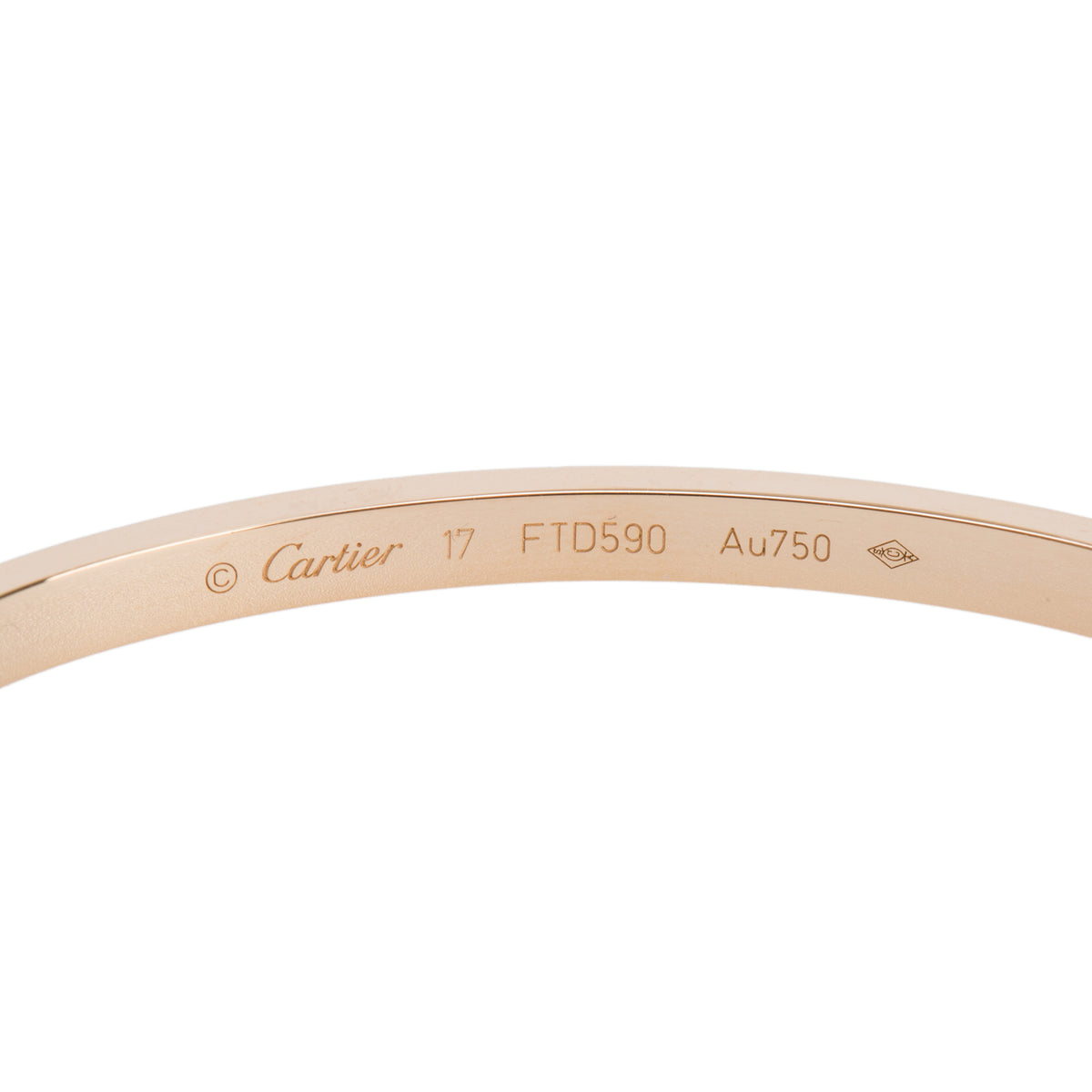 Cartier 18k Yellow Gold 10 Diamond Love Bracelet, Small Model Size 17 w/ Box & Certificate