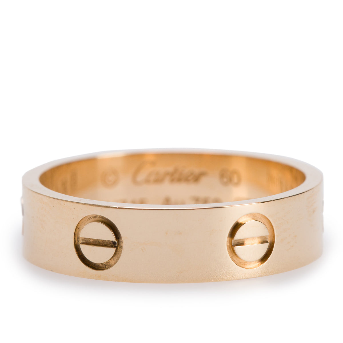 Cartier 18k Yellow Gold 5.5 MM Love Ring, Classic Model, Size 60 9.25 w/ Box & Certificate