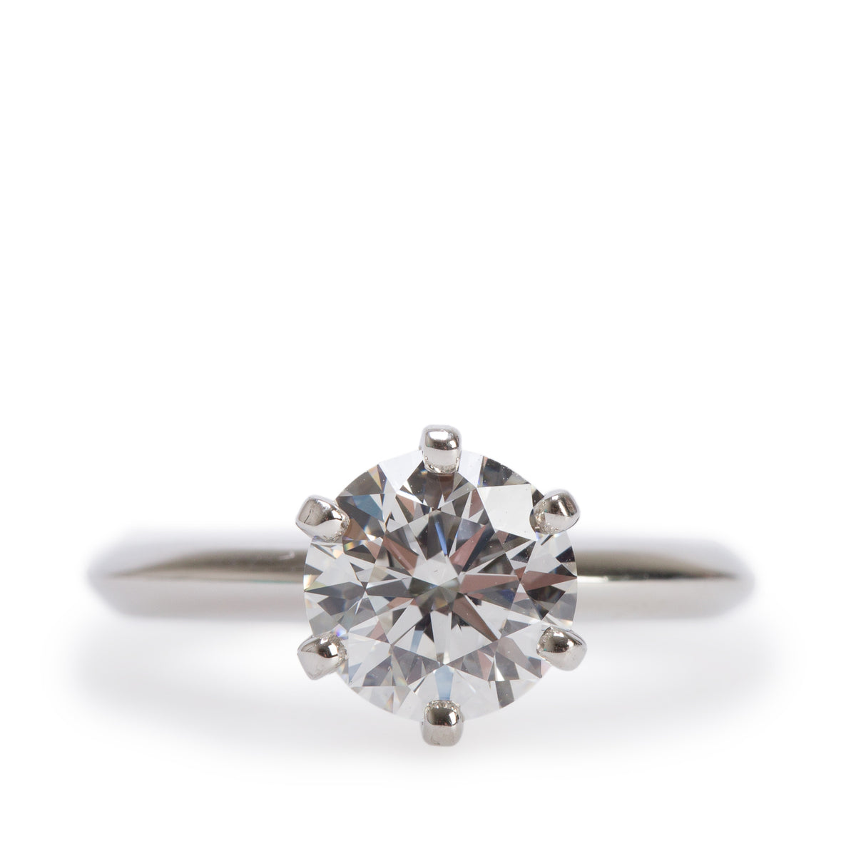 Tiffany & Co. Platinum 1.87 ct. Diamond Solitaire Engagement Ring, Size 6 w/ Box & Papers
