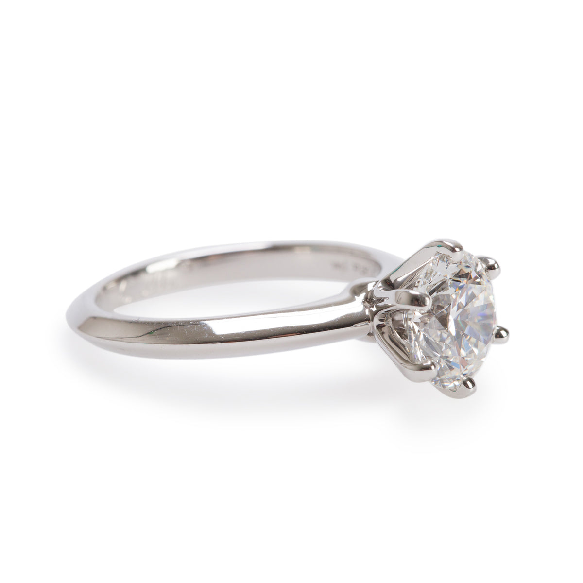 Tiffany & Co. Platinum 1.87 ct. Diamond Solitaire Engagement Ring, Size 6 w/ Box & Papers