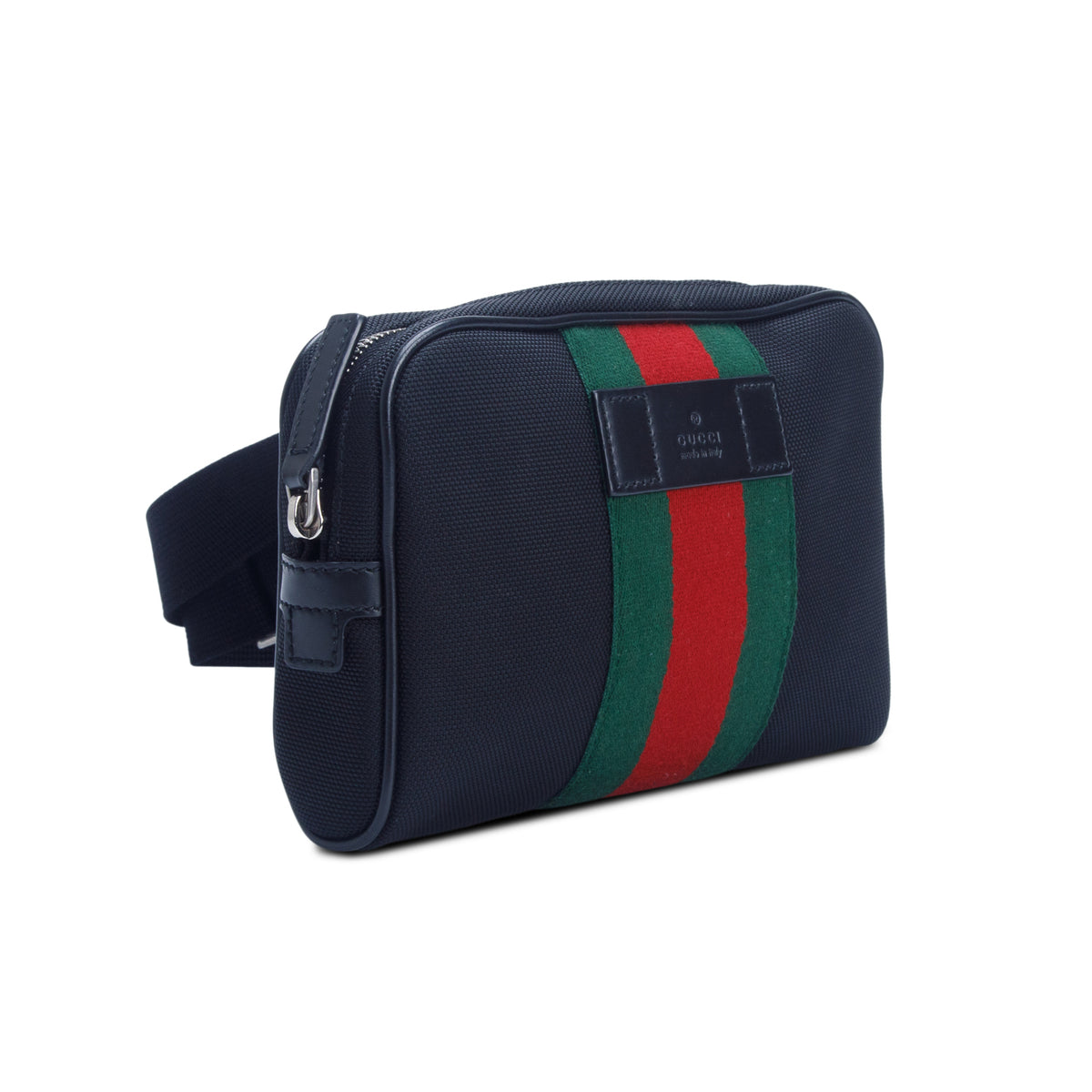 Gucci Black Techno Canvas Web Waist Bag