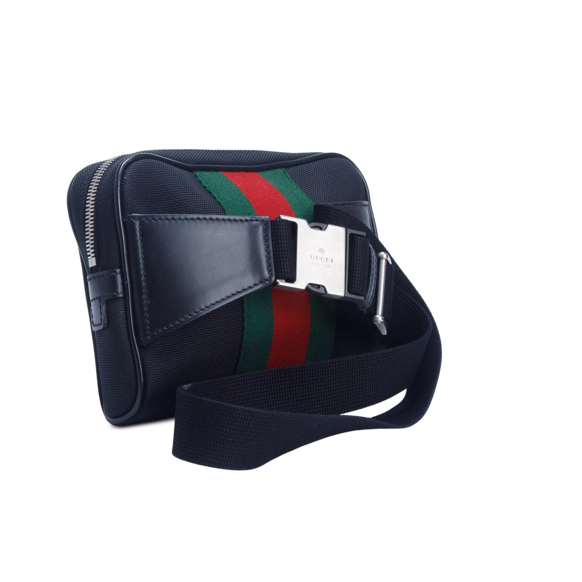 Gucci Black Techno Canvas Web Waist Bag