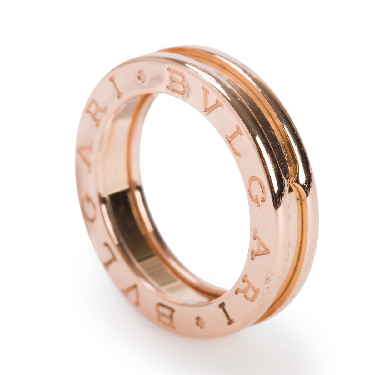 BVLGARI 18k Rose Gold B.Zero1 One-Band Ring Size 49 5