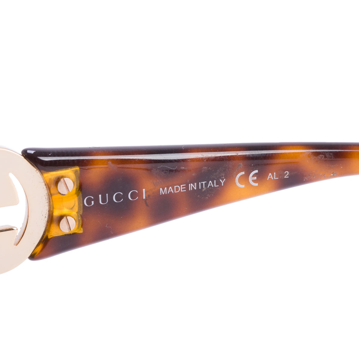 Gucci GG3592FS Tortoise Acetate Crystal GG Square Sunglasses