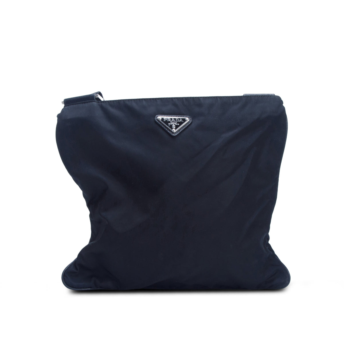 Prada Black Tessuto Nylon Vela Flat Messenger Bag