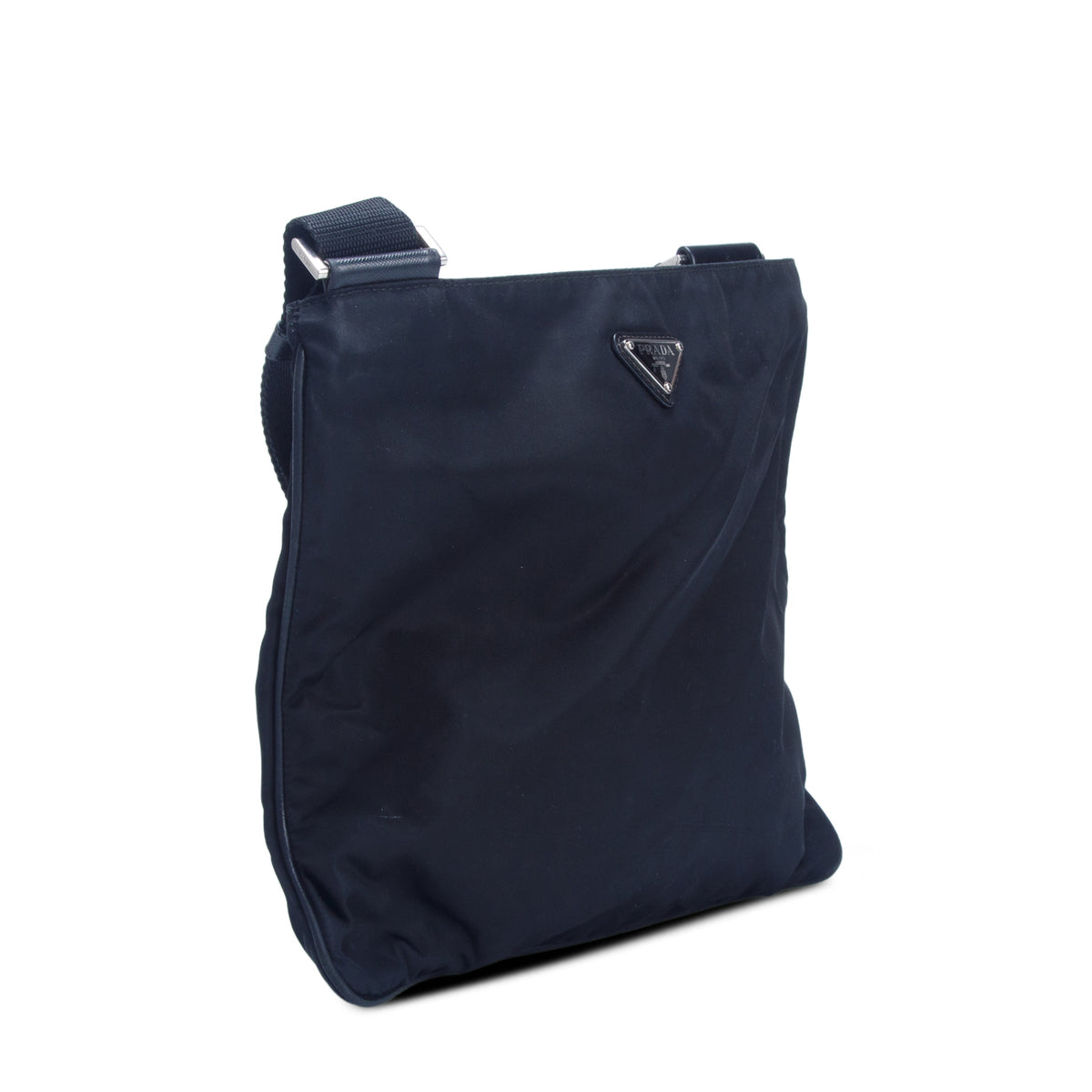 Prada Black Tessuto Nylon Vela Flat Messenger Bag