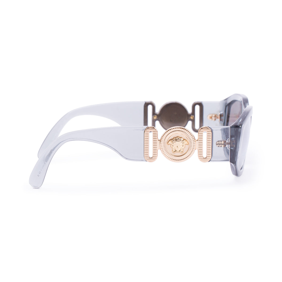 Versace 4361 Grey Acetate Mirrored Medusa Biggie Sunglasses w/ Case