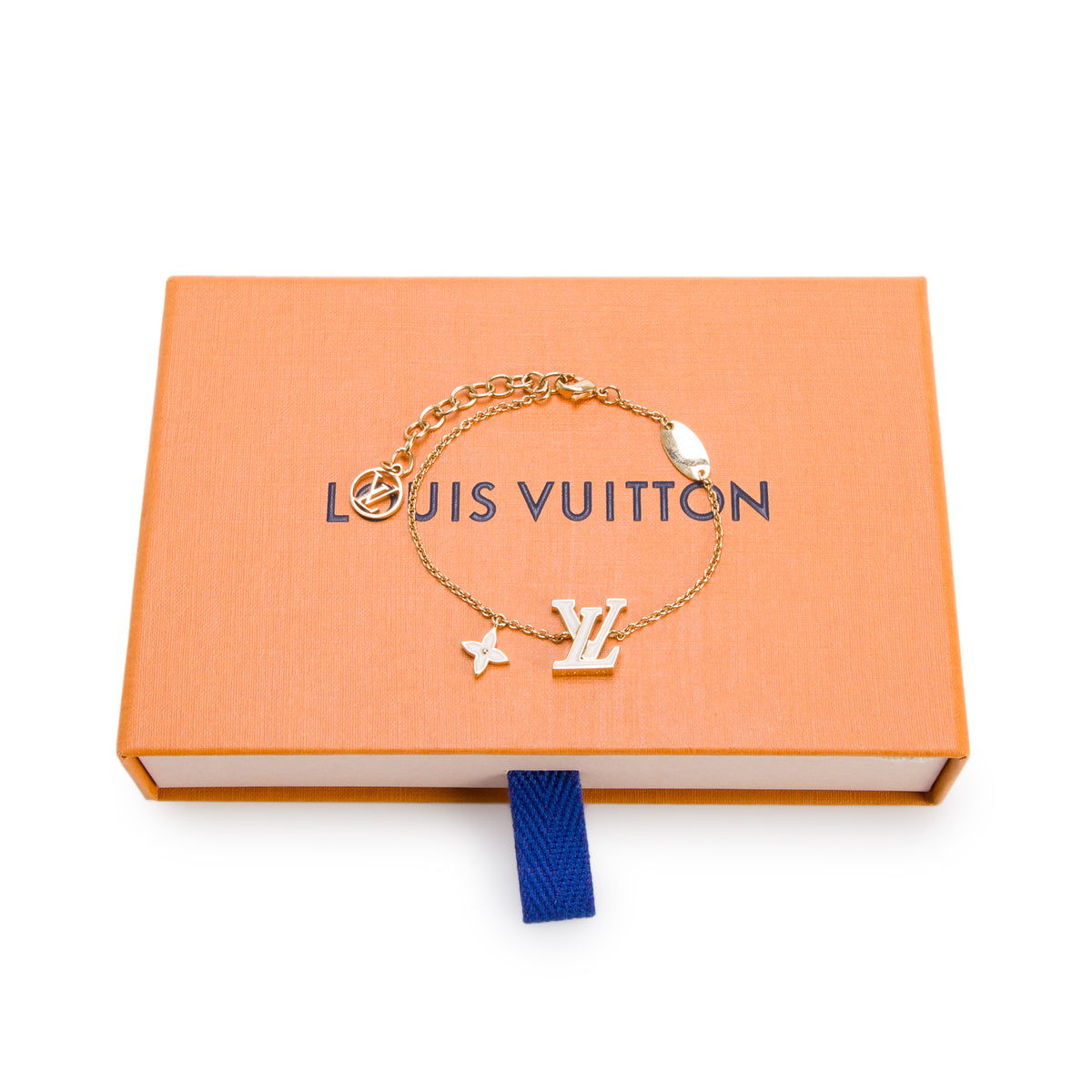 Louis Vuitton 2026 Gold Plated White Enamel LV Iconic Bracelet w/ Box