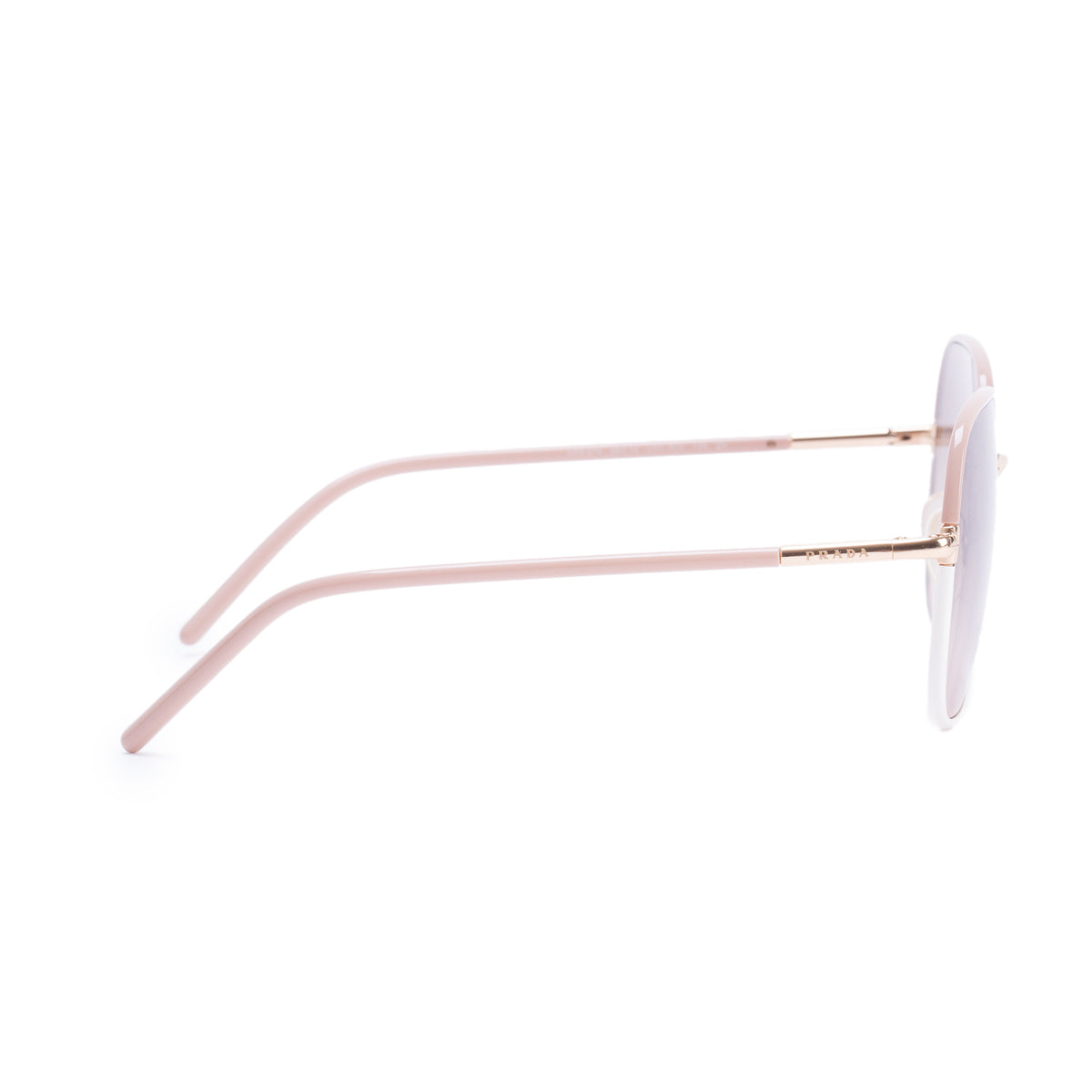 Prada SPR 67X Pink Metal Oversize Square Sunglasses w/ Box & Case