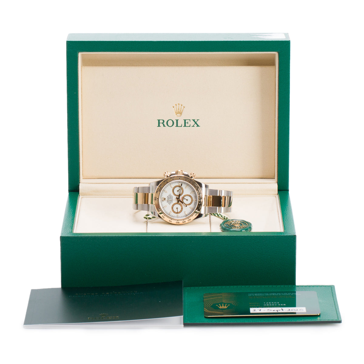 Rolex 2025 Stainless Steel & 18k Yellow Gold Daytona 40 MM Chronograph Watch White Dial 126503 w/ Box & Papers