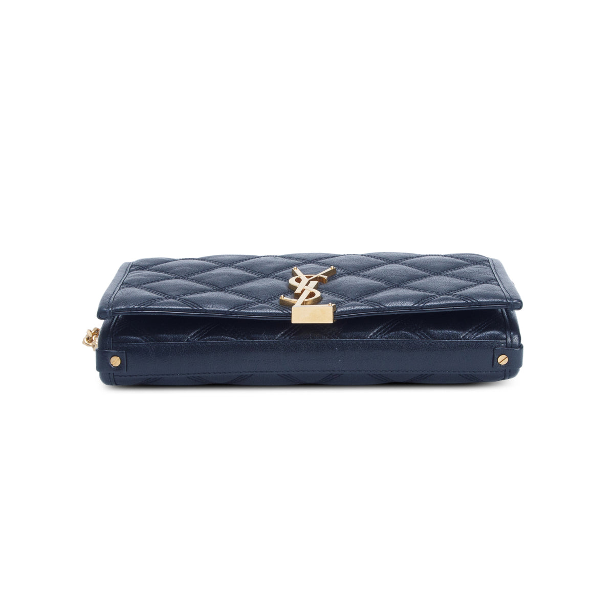 Saint Laurent Black Quilted Leather Becky Chain Wallet
