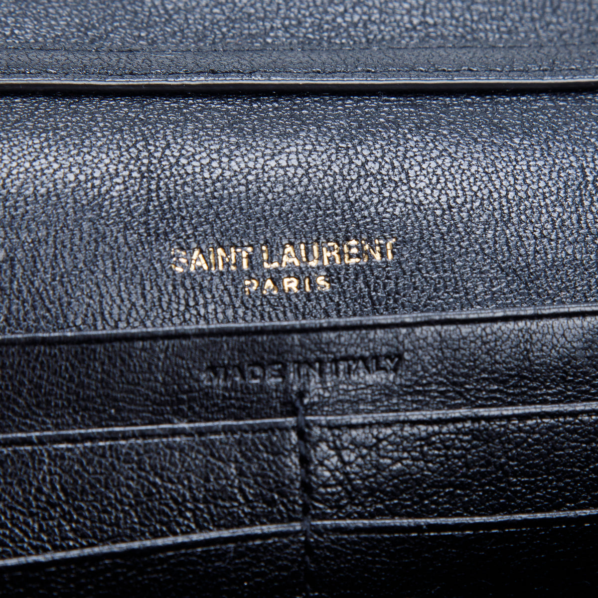 Saint Laurent Black Quilted Leather Becky Chain Wallet
