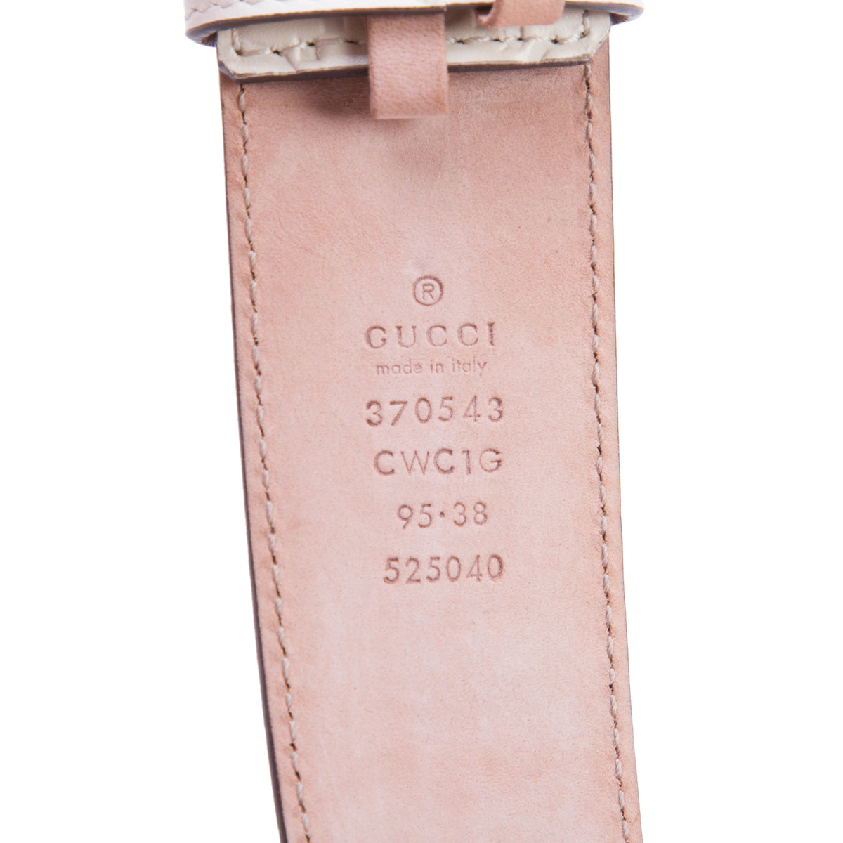 Gucci White GG Signature Leather with Interlocking G Buckle Belt 95 38