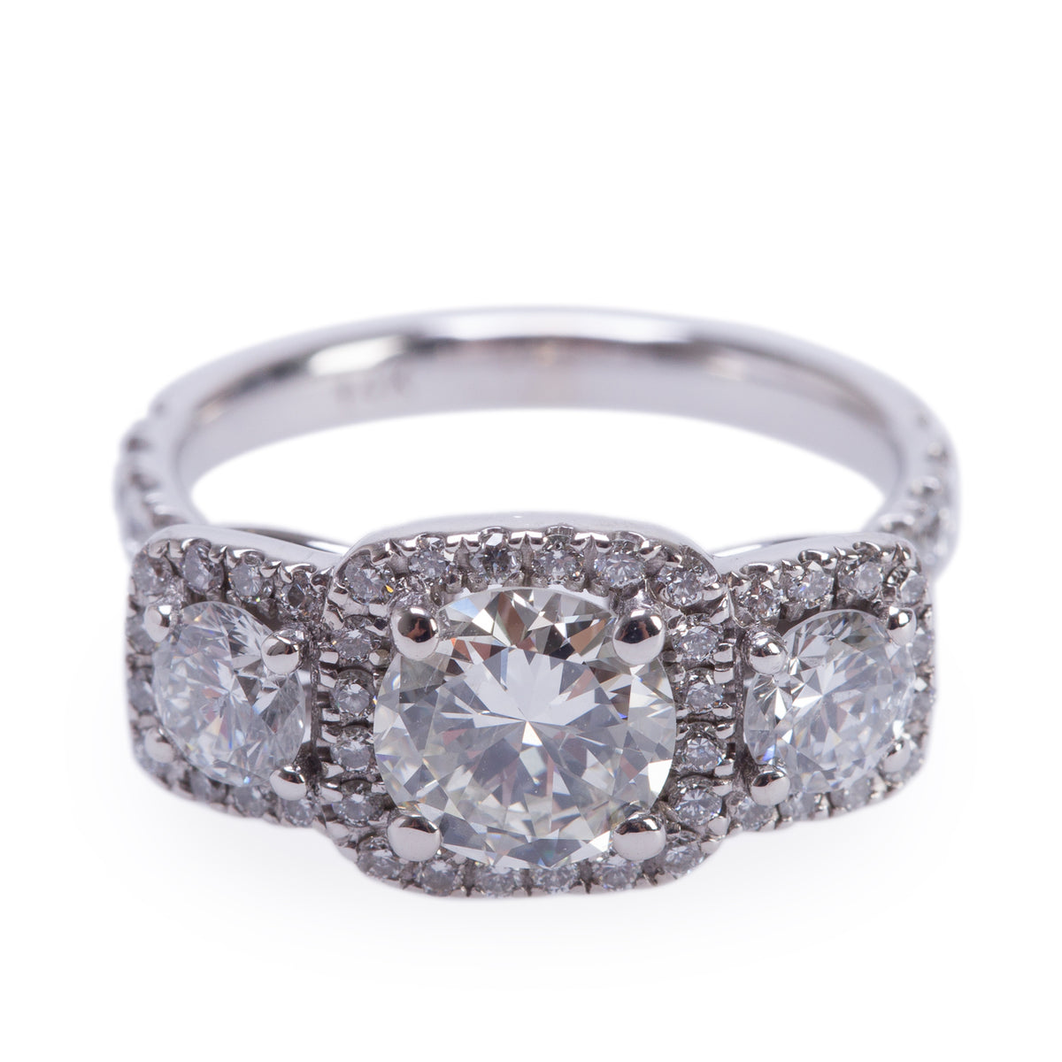 14k White Gold 2.75 tcw. Diamond Cocktail Ring, Size 6.5